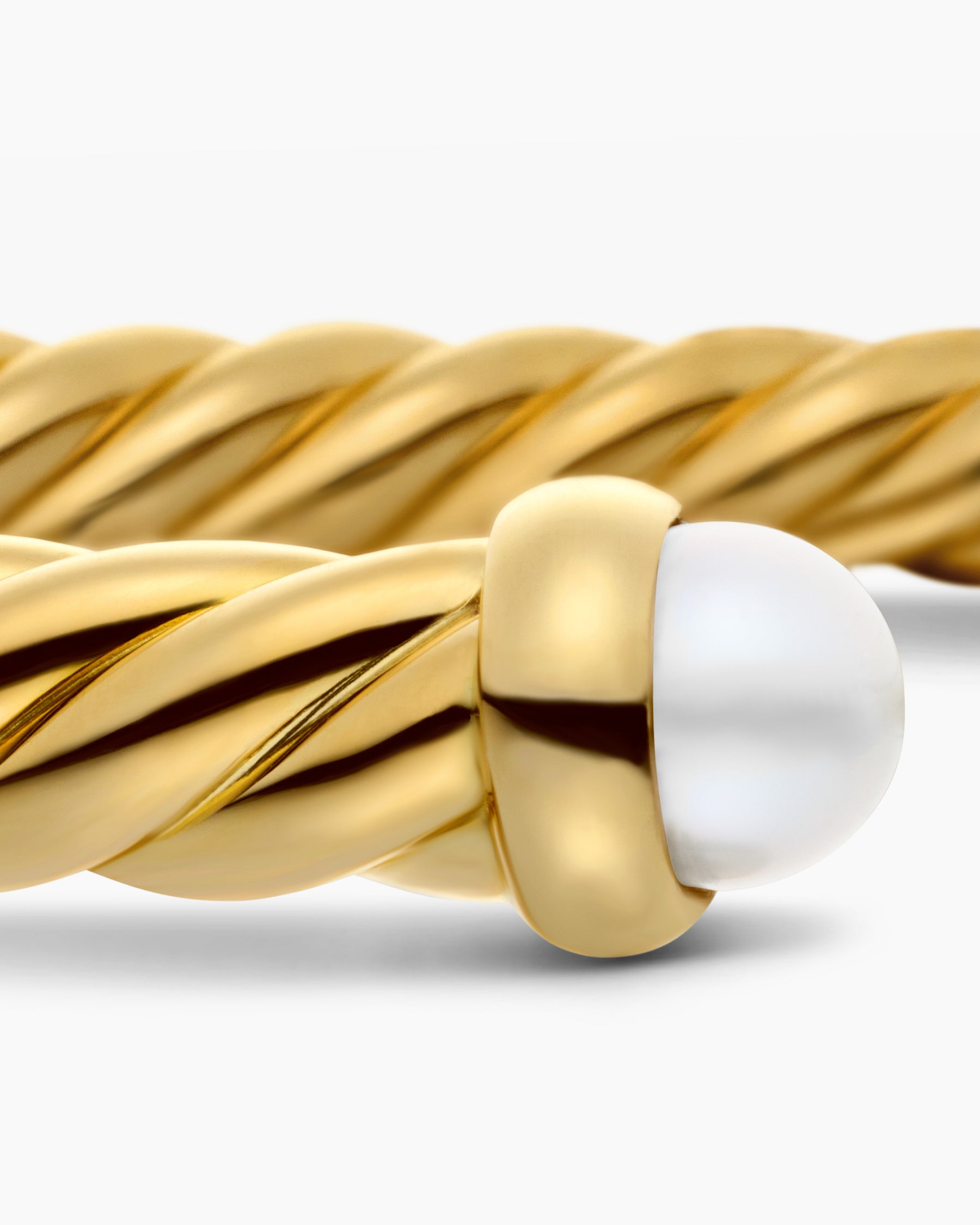 Cablespira Flex Bracelet in 18K Yellow Gold with Pearls, 4mm - Image 6
