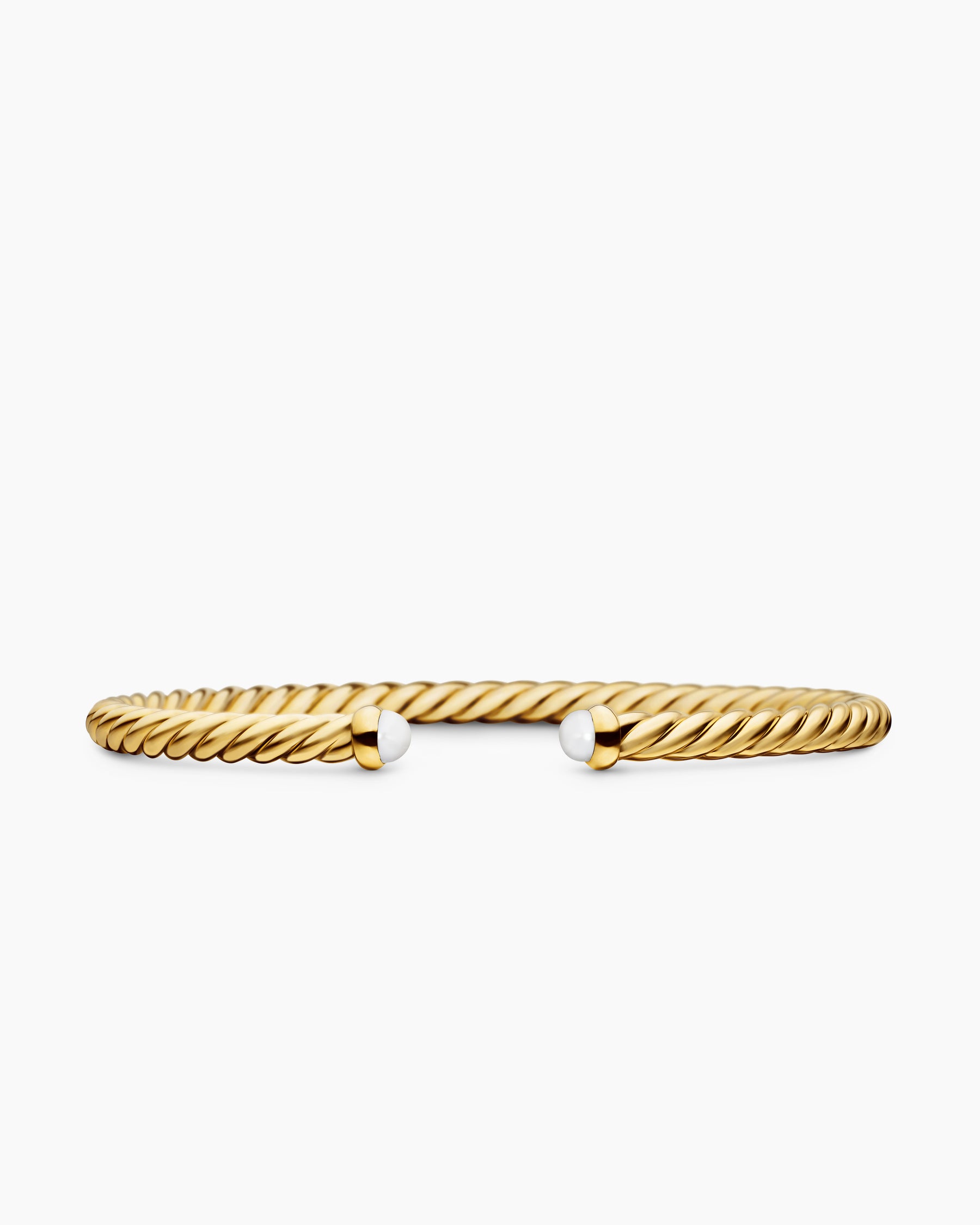 Cablespira Flex Bracelet in 18K Yellow Gold with Pearls, 4mm