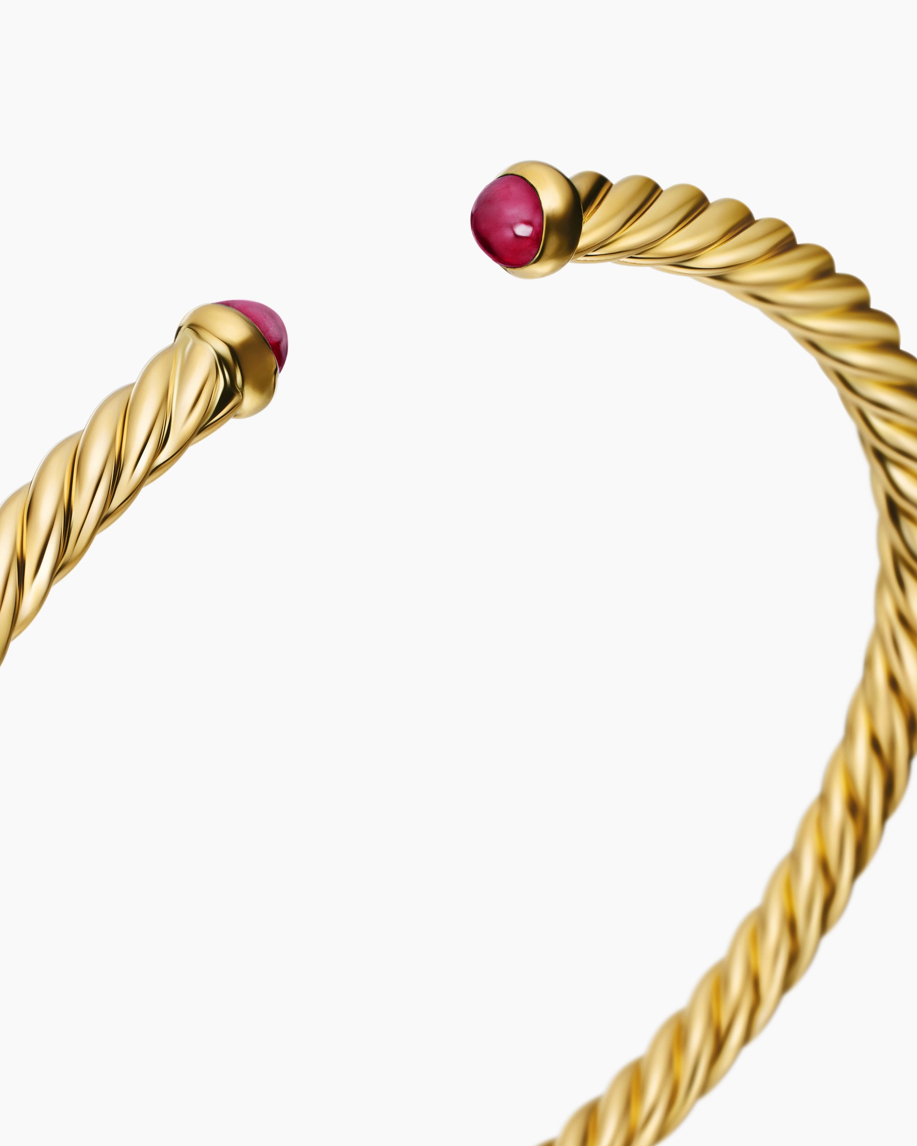Cablespira Flex Bracelet in 18K Yellow Gold with Rubies, 4mm - Image 5