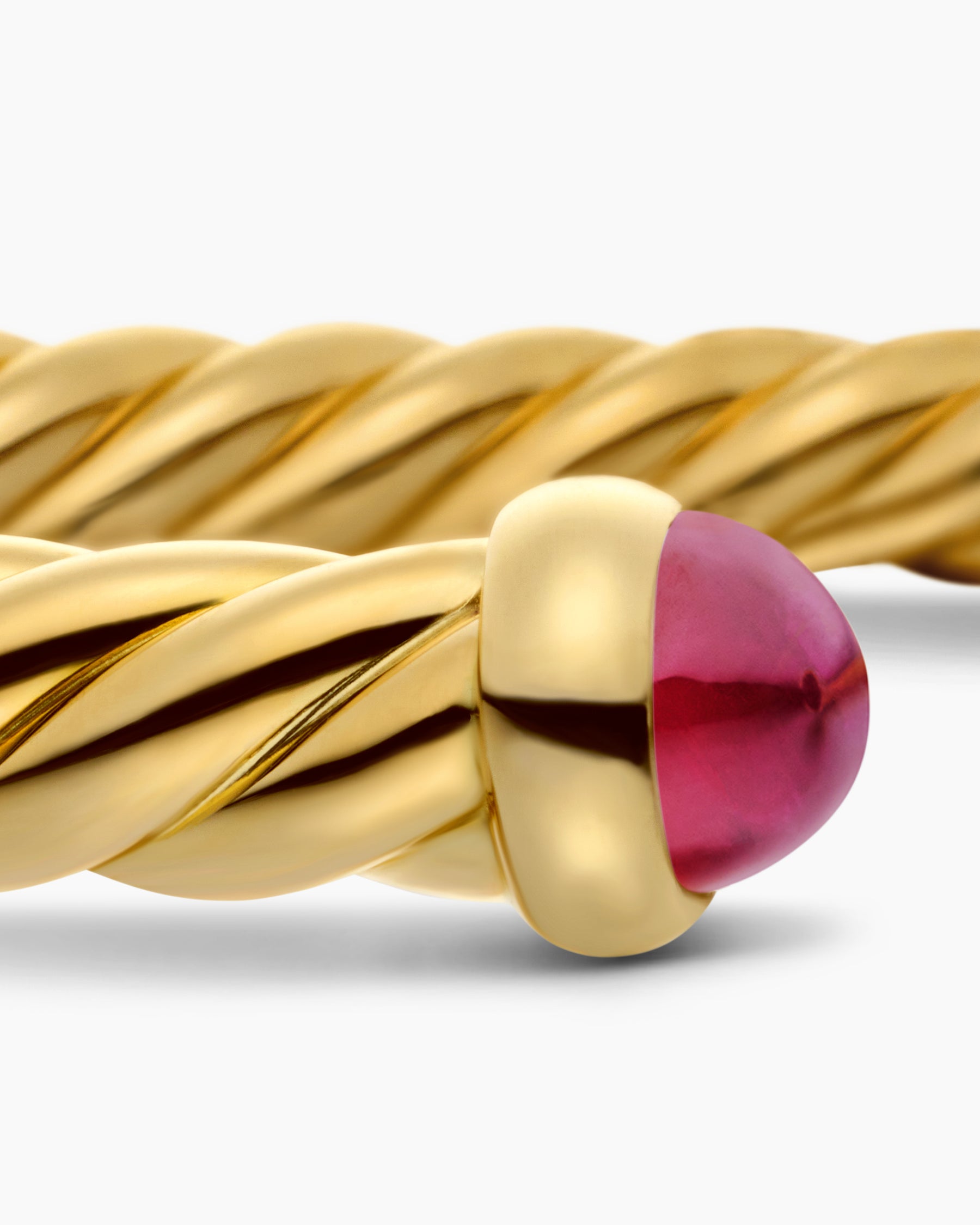 Cablespira Flex Bracelet in 18K Yellow Gold with Rubies, 4mm - Image 6