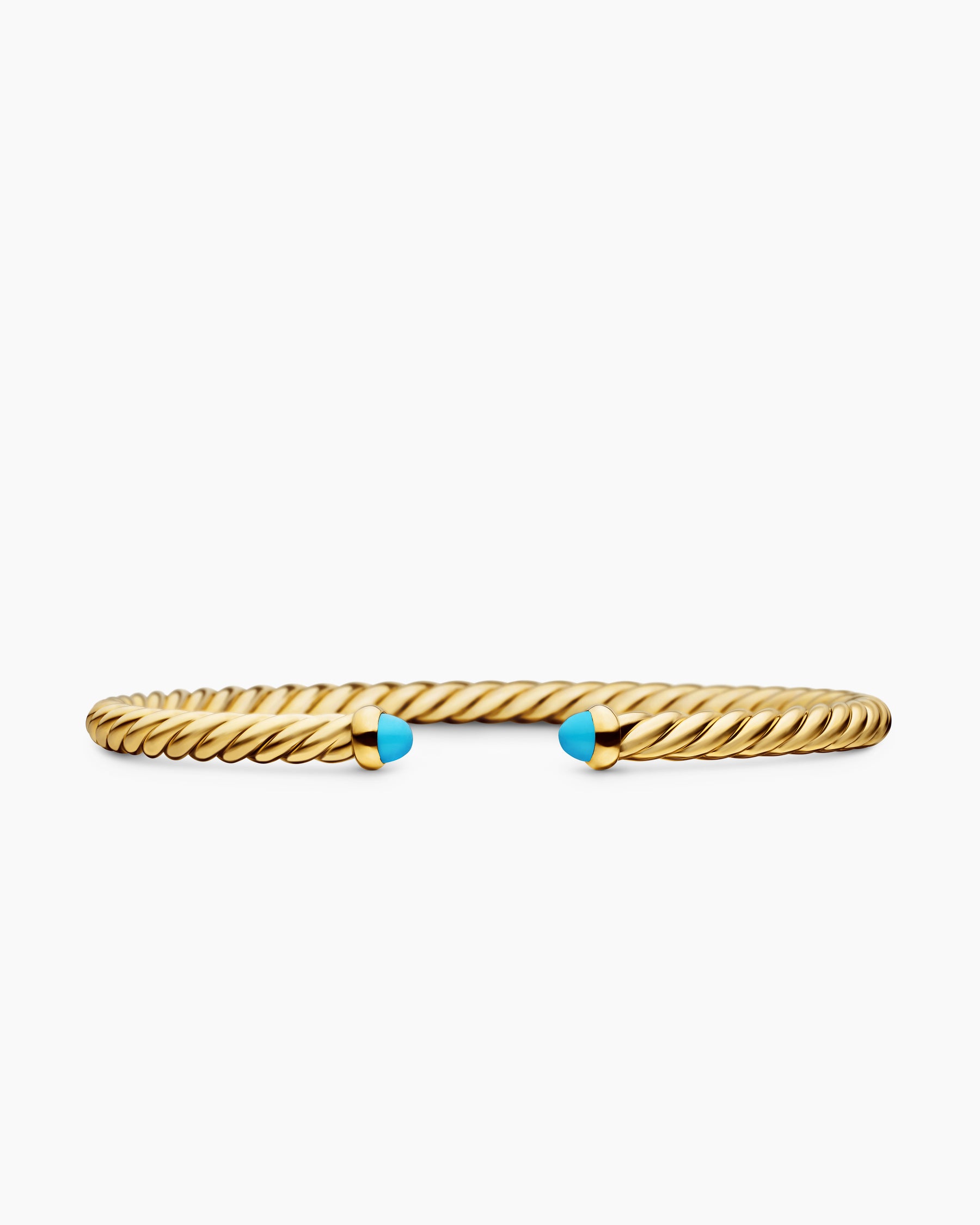 Cablespira Flex Bracelet in 18K Yellow Gold with Turquoise, 4mm