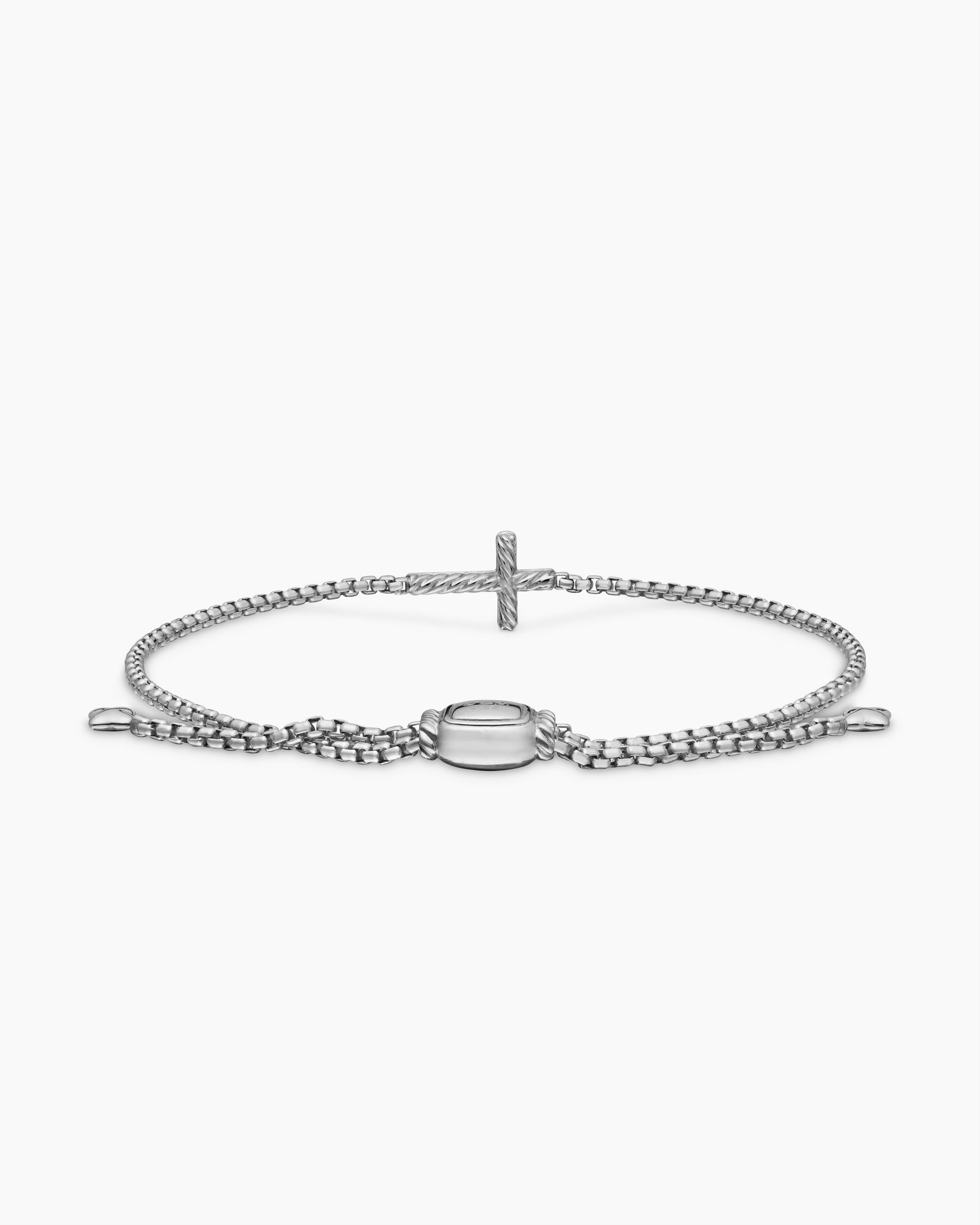 Petite Pavé Cross Chain Bracelet in Sterling Silver with Diamonds, 1.7mm - Image 4