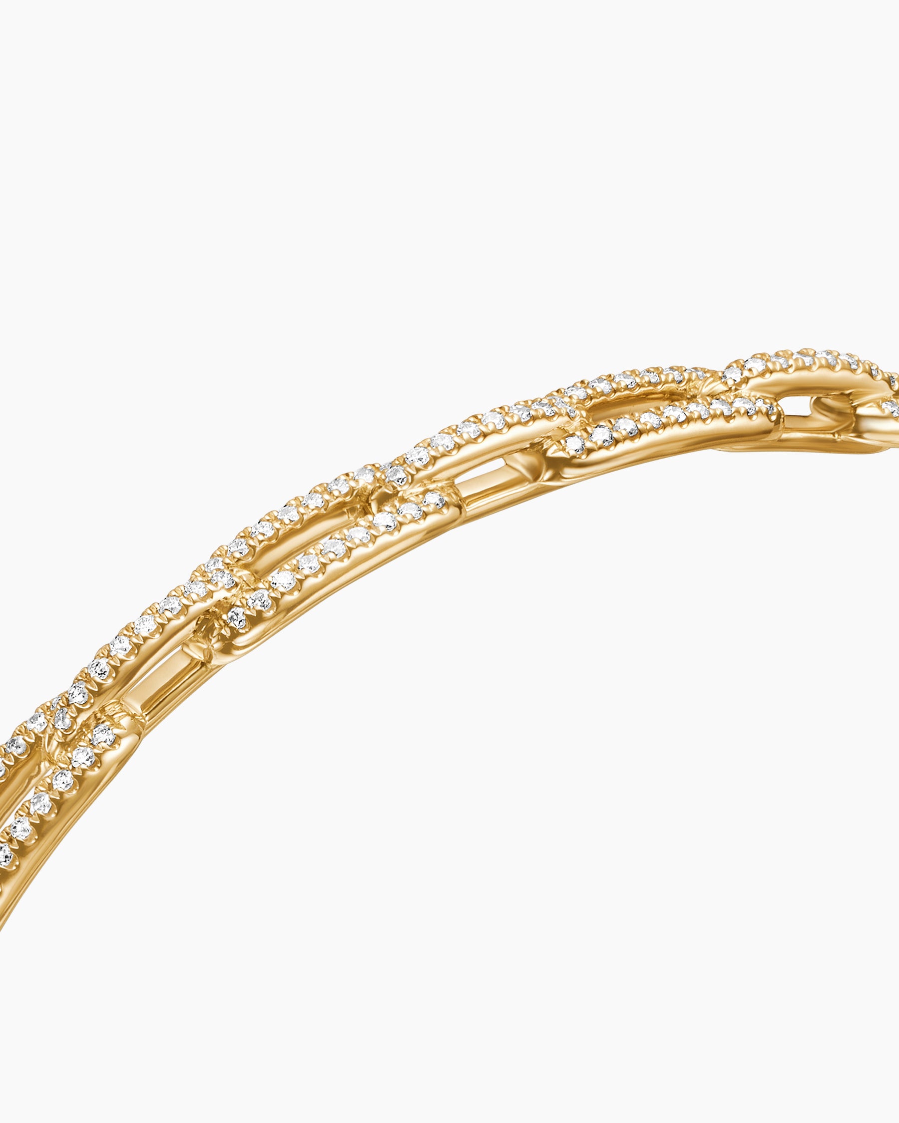 Stax Chain Link Bracelet in 18K Yellow Gold with Diamonds, 4mm - Image 5