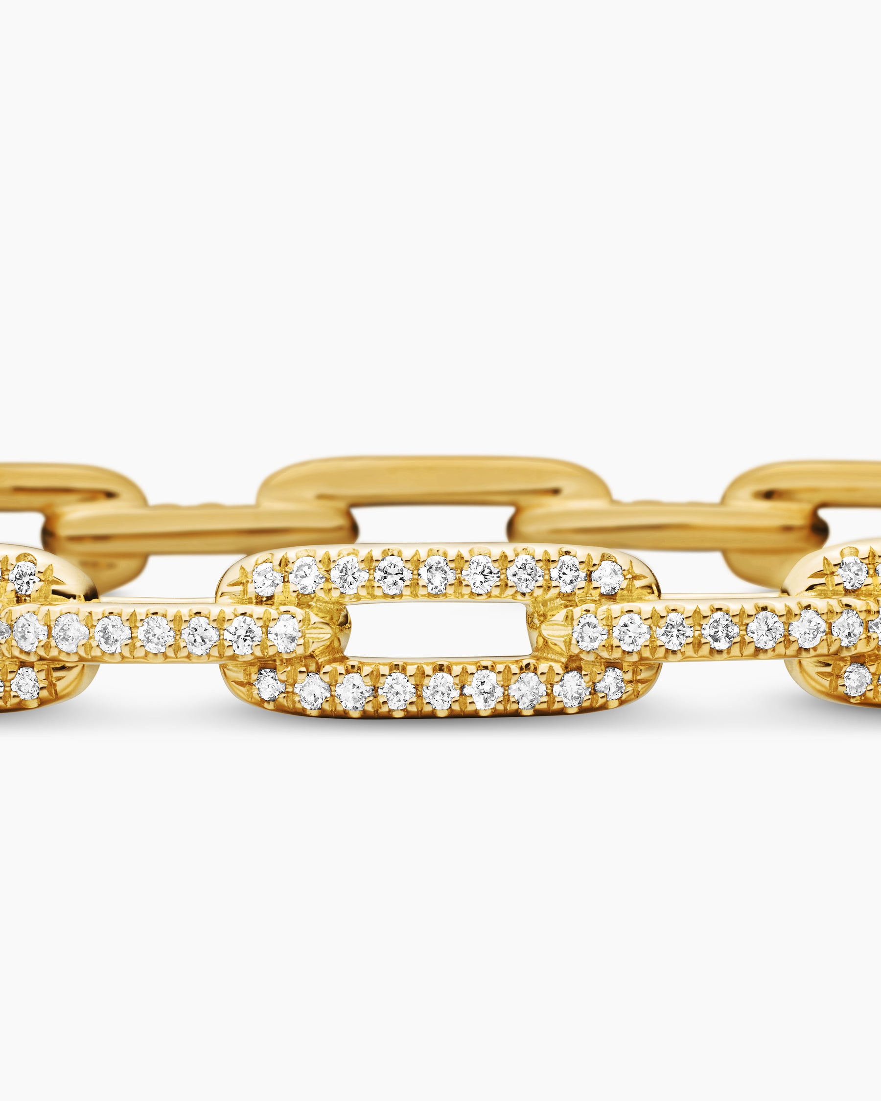 Stax Chain Link Bracelet in 18K Yellow Gold with Diamonds, 4mm - Image 6