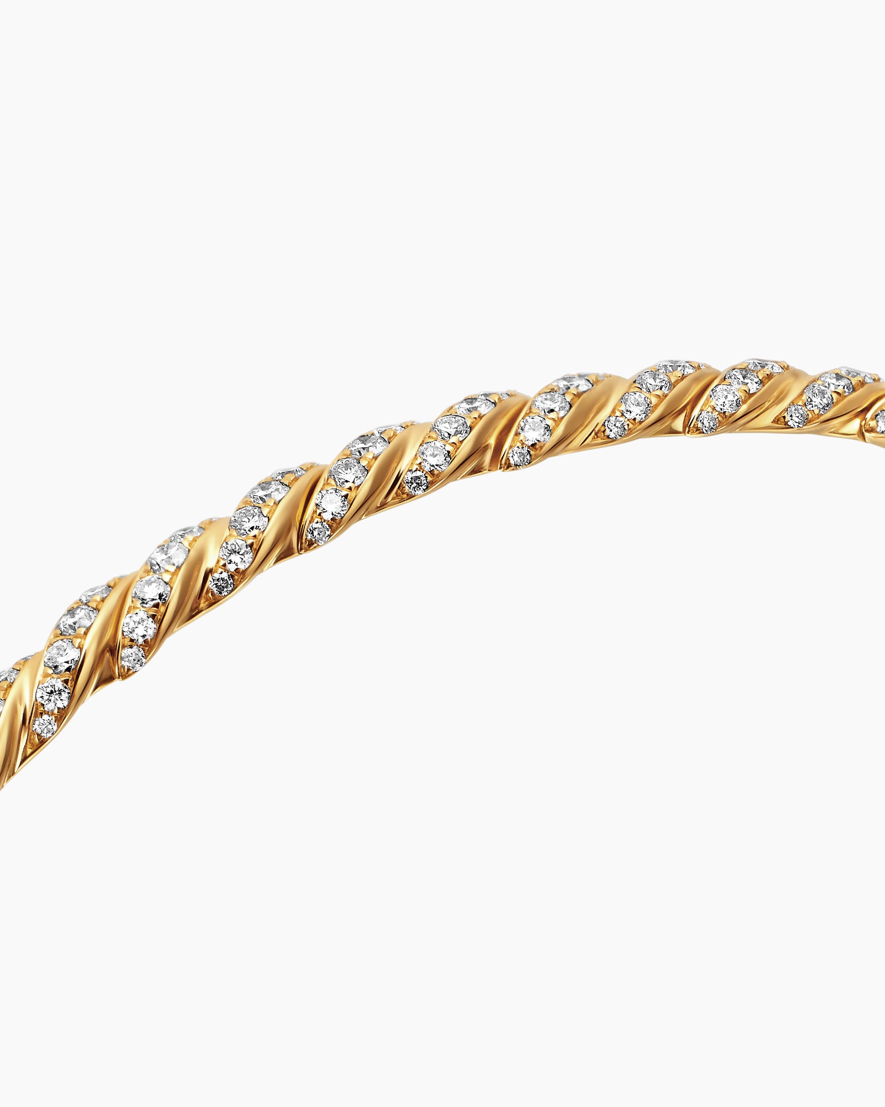 Sculpted Cable Flex Bracelet in 18K Yellow Gold with Diamonds, 3.5mm - Image 5