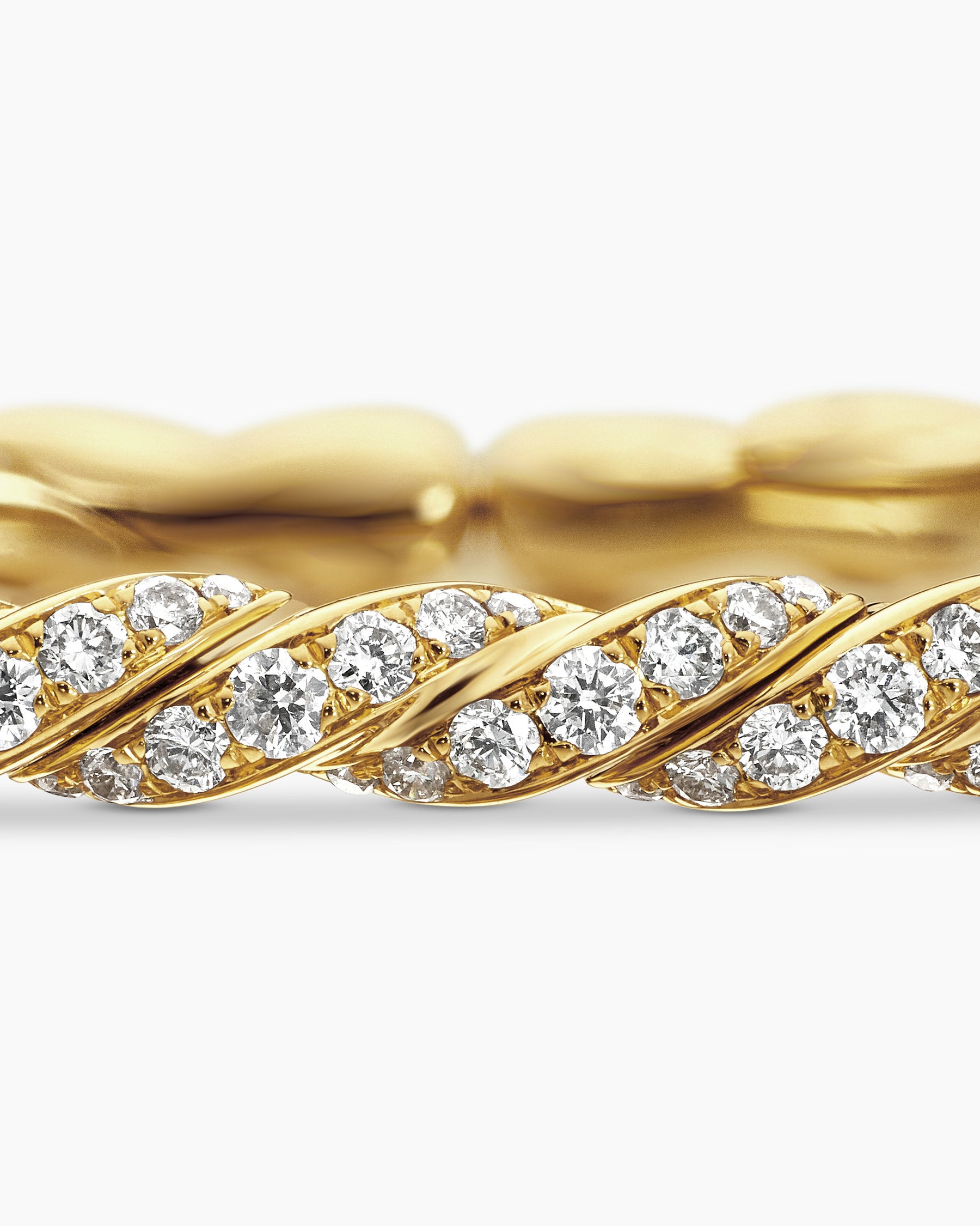Sculpted Cable Flex Bracelet in 18K Yellow Gold with Diamonds, 3.5mm - Image 6