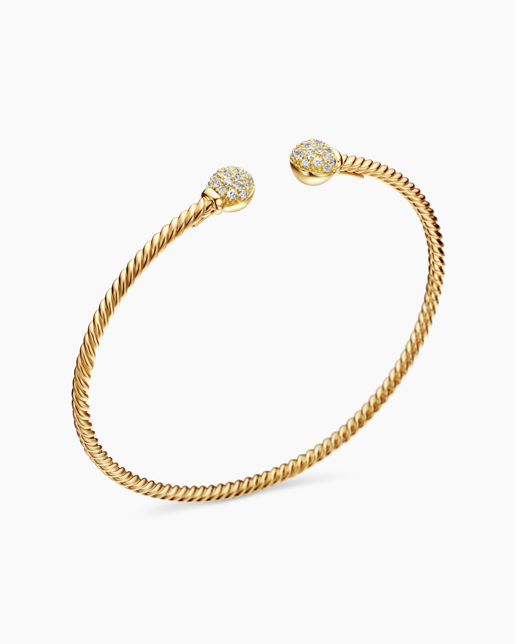 Solari Cablespira Bracelet in 18K Yellow Gold with Diamonds, 2.3mm - Image 3