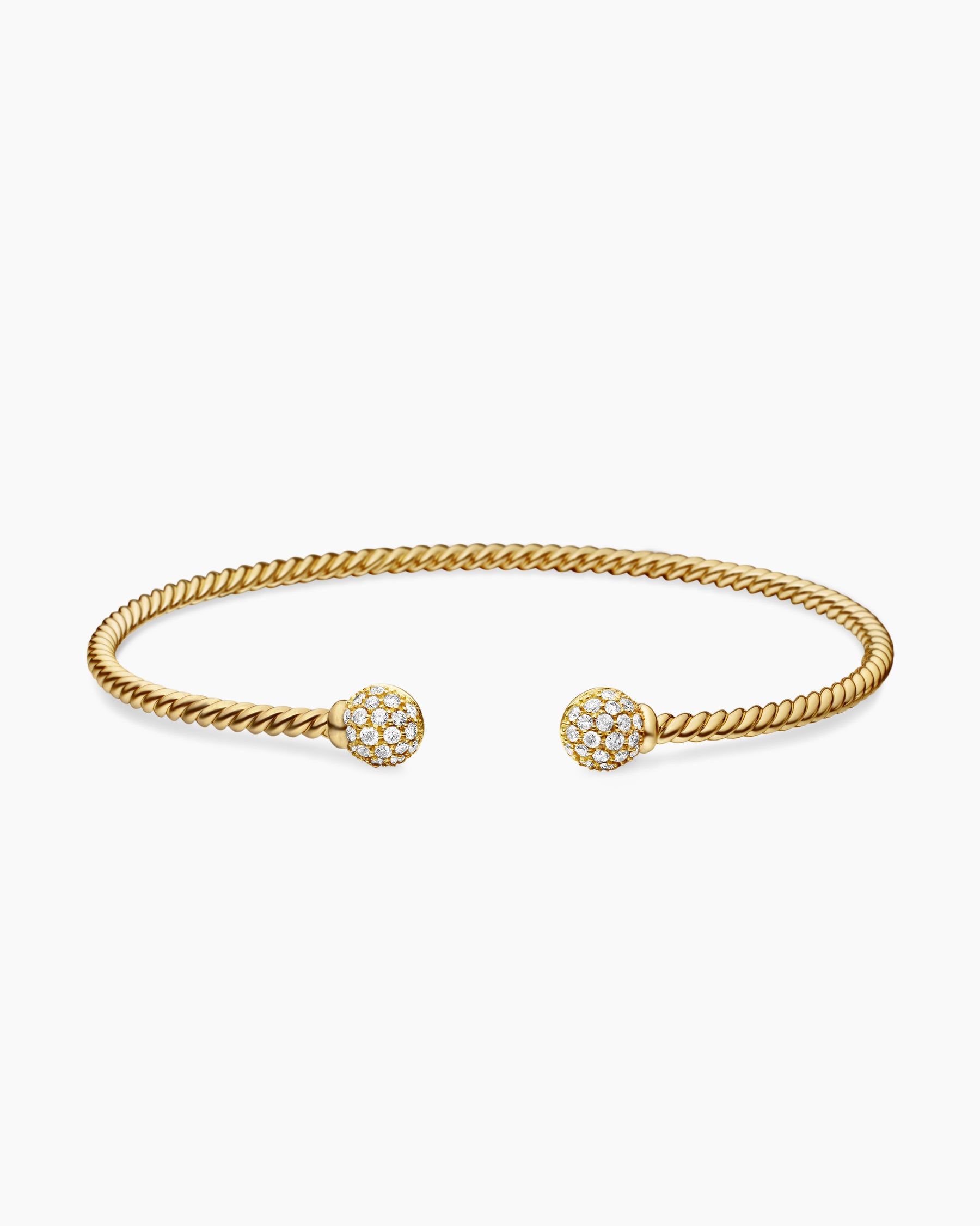 Solari Cablespira Bracelet in 18K Yellow Gold with Diamonds, 2.3mm - Image 4