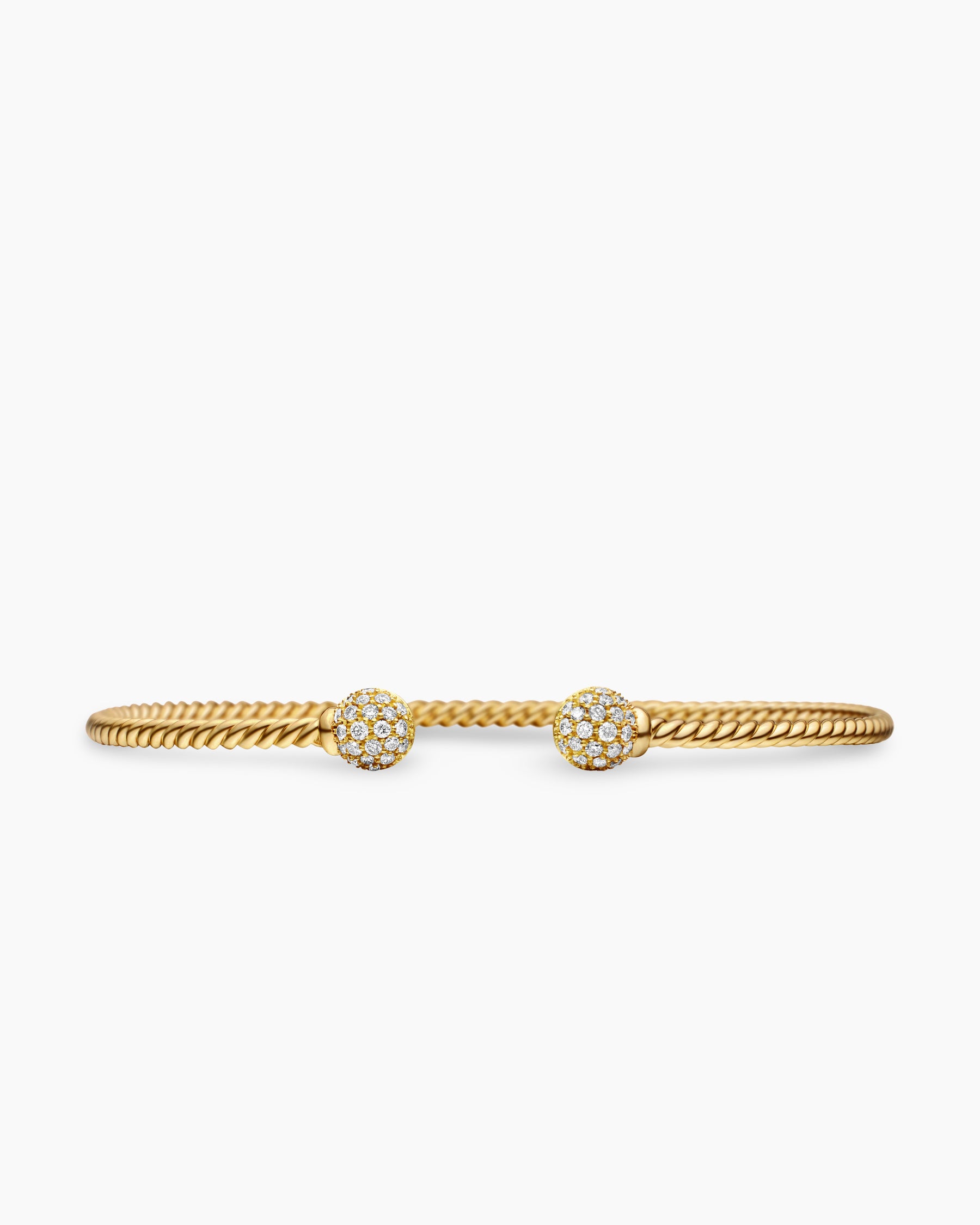 Solari Cablespira Bracelet in 18K Yellow Gold with Diamonds, 2.3mm