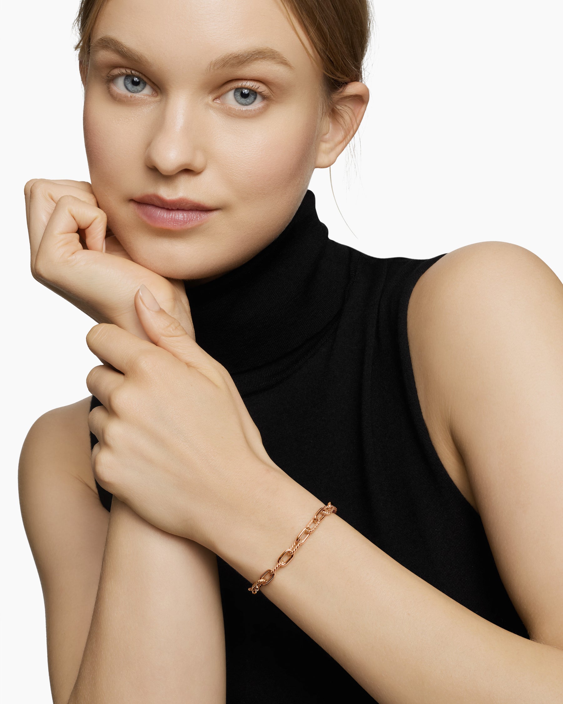 Alternative view of DY Madison Chain Bracelet in 18K Rose Gold, 6mm