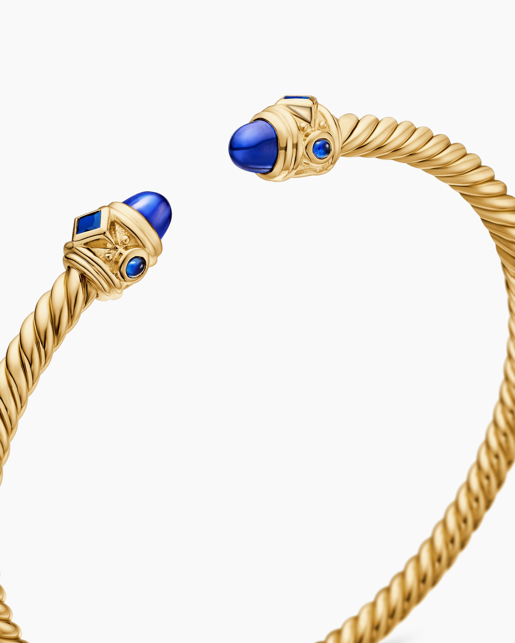 Renaissance Cablespira Bracelet in 18K Yellow Gold with Blue Sapphires, 3.5mm - Image 5