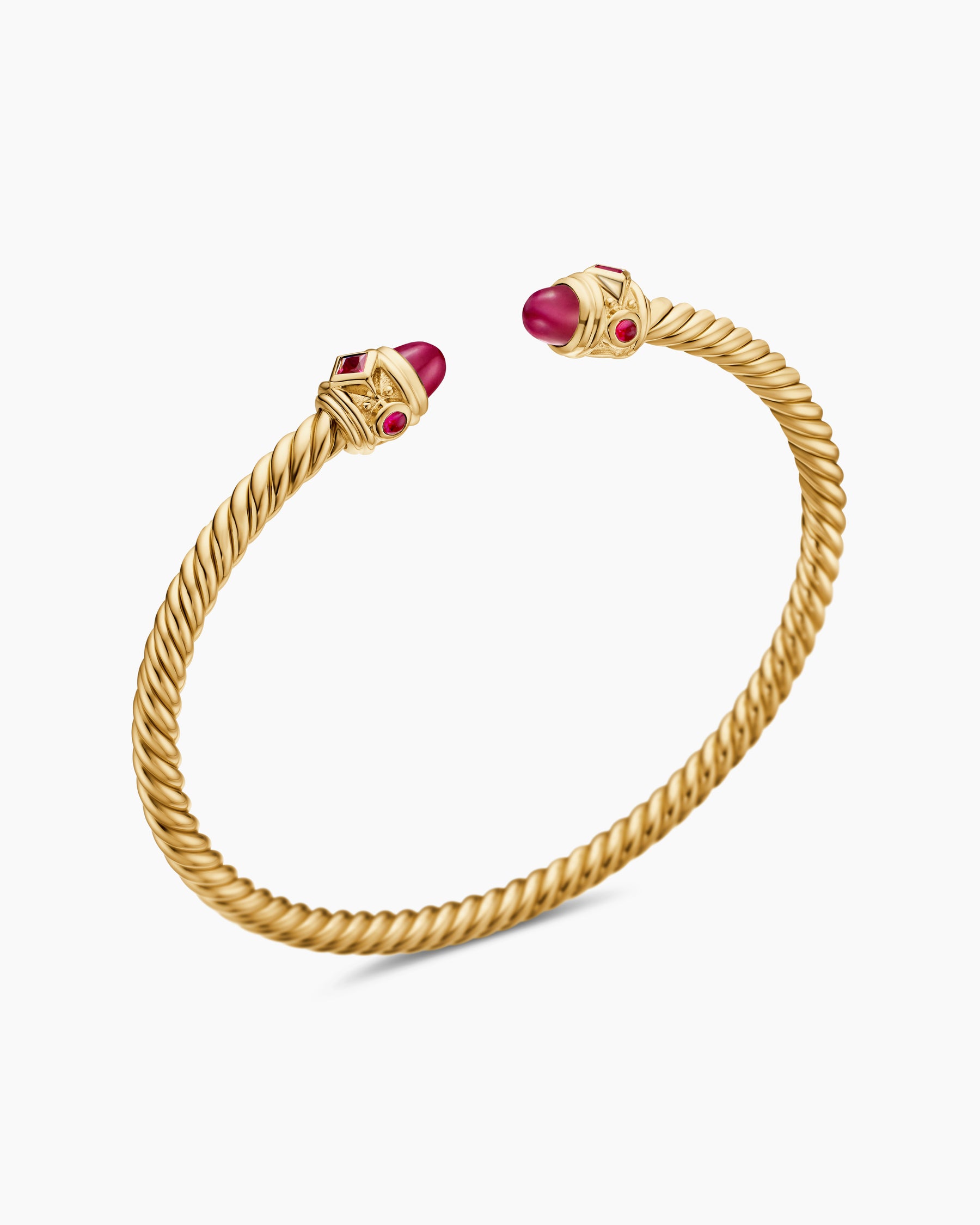 Renaissance Cablespira Bracelet in 18K Yellow Gold with Rubies, 3.5mm - Image 3