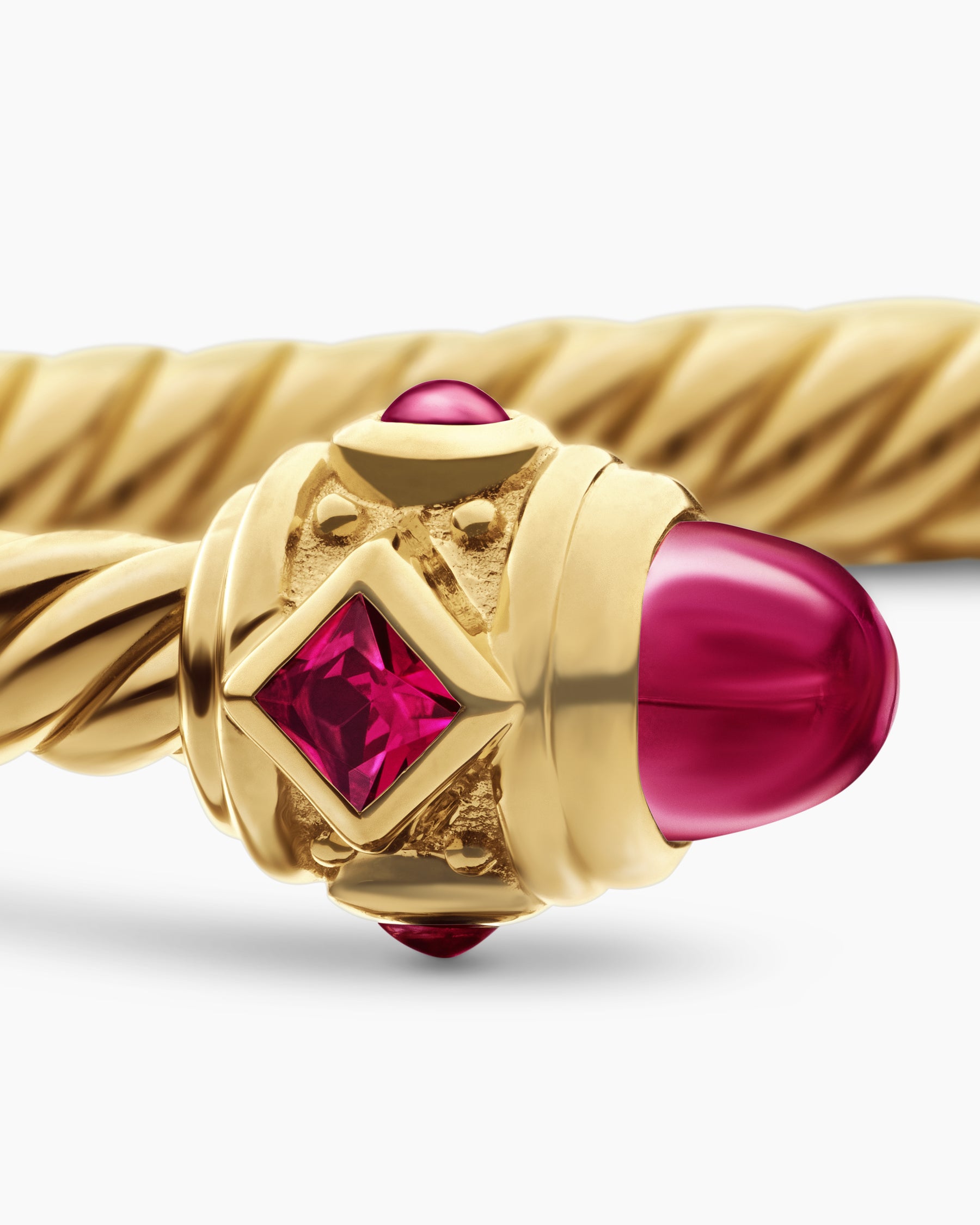 Renaissance Cablespira Bracelet in 18K Yellow Gold with Rubies, 3.5mm - Image 6