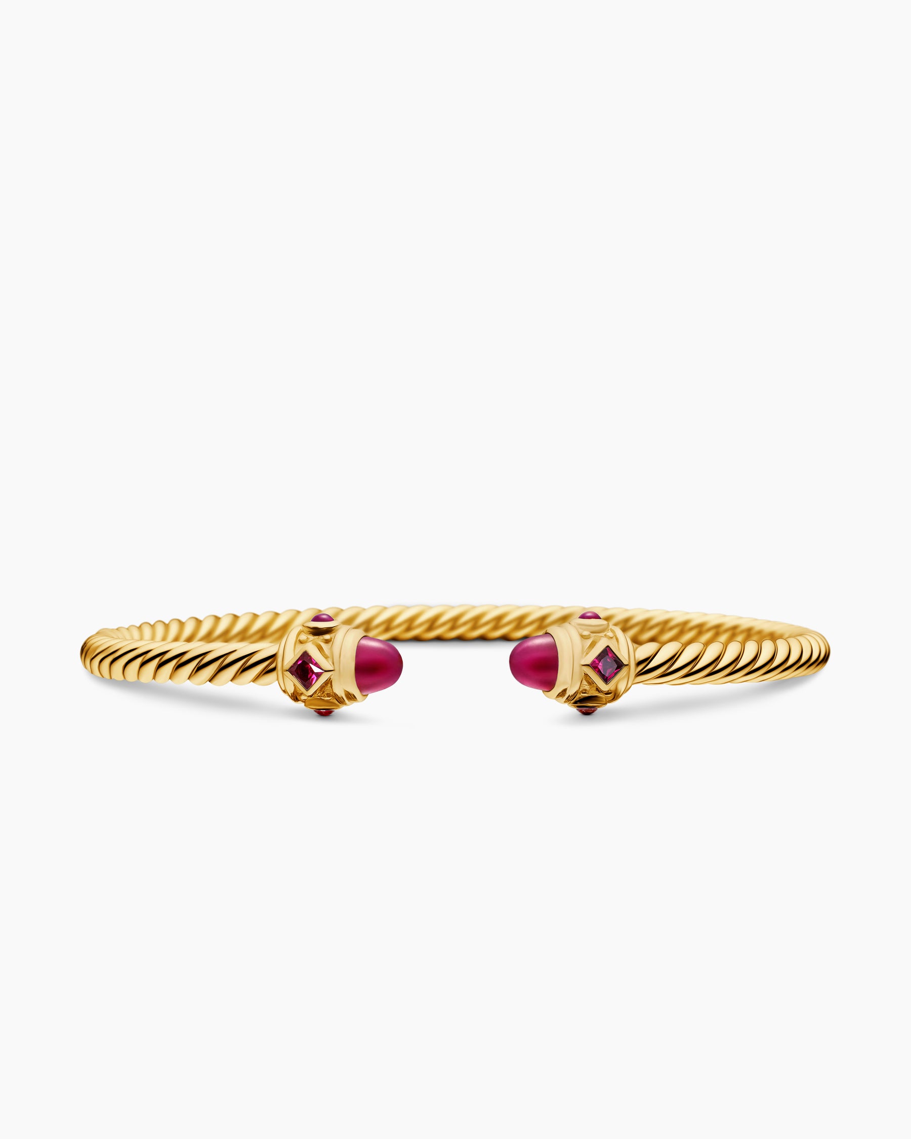 Renaissance Cablespira Bracelet in 18K Yellow Gold with Rubies, 3.5mm