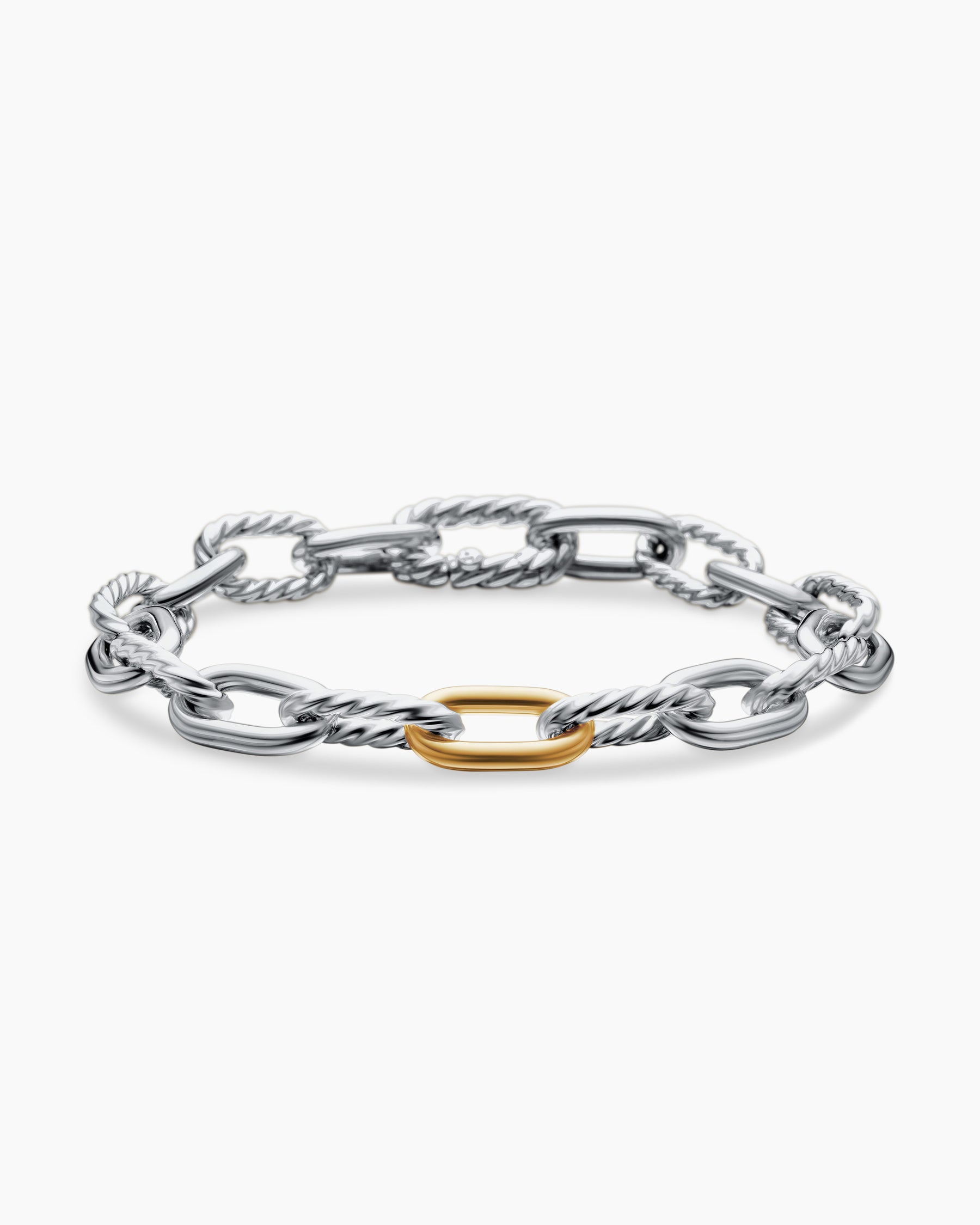DY Madison Chain Bracelet in Sterling Silver with 18K Yellow Gold, 8.5mm