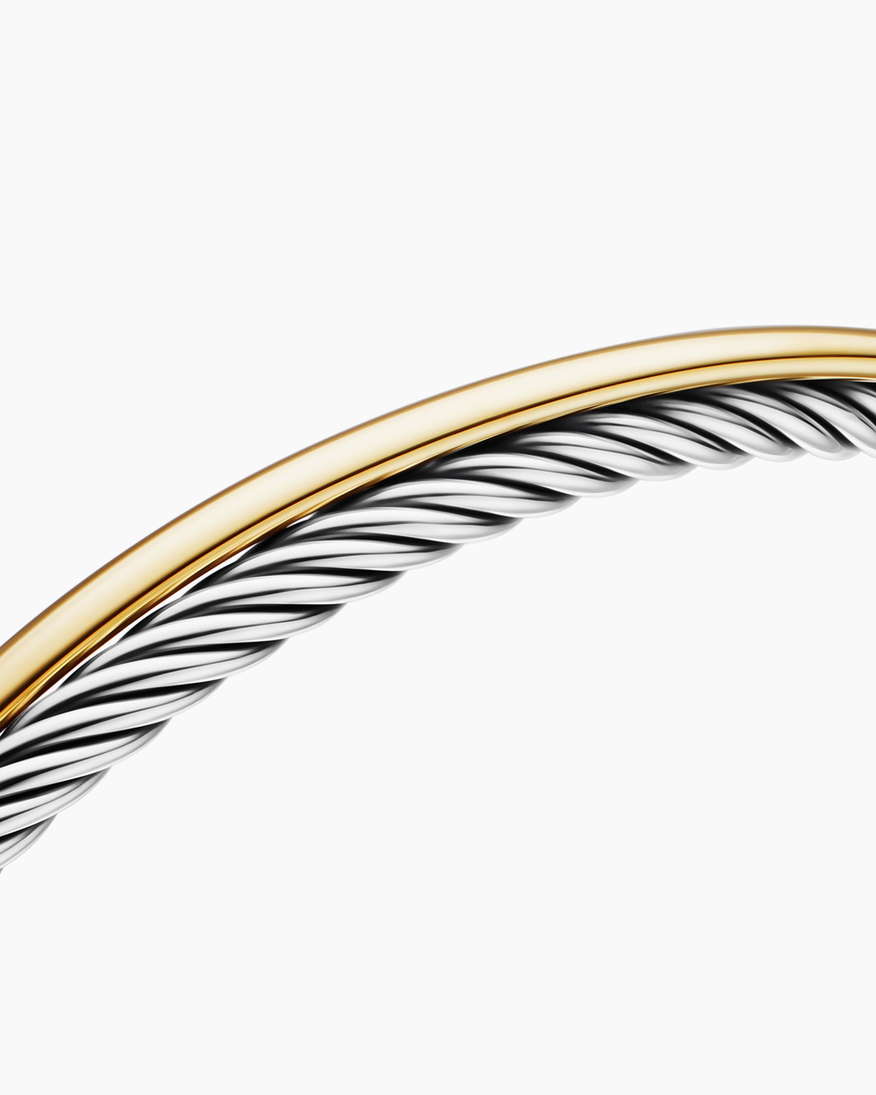Crossover Bracelet in Sterling Silver with 18K Yellow Gold, 3mm - Image 5