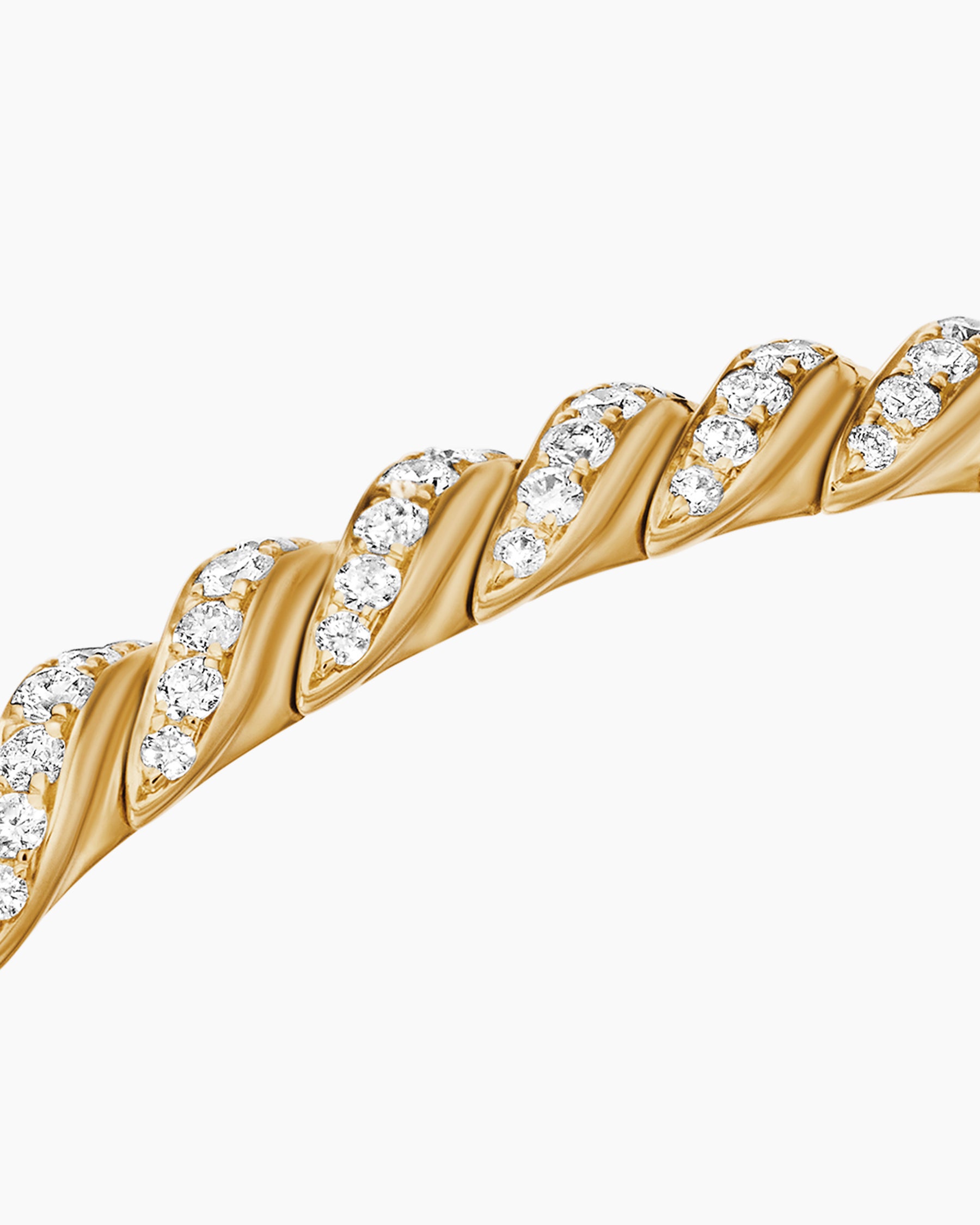 Sculpted Cable Flex Bracelet in 18K Yellow Gold with Diamonds, 5mm - Image 5