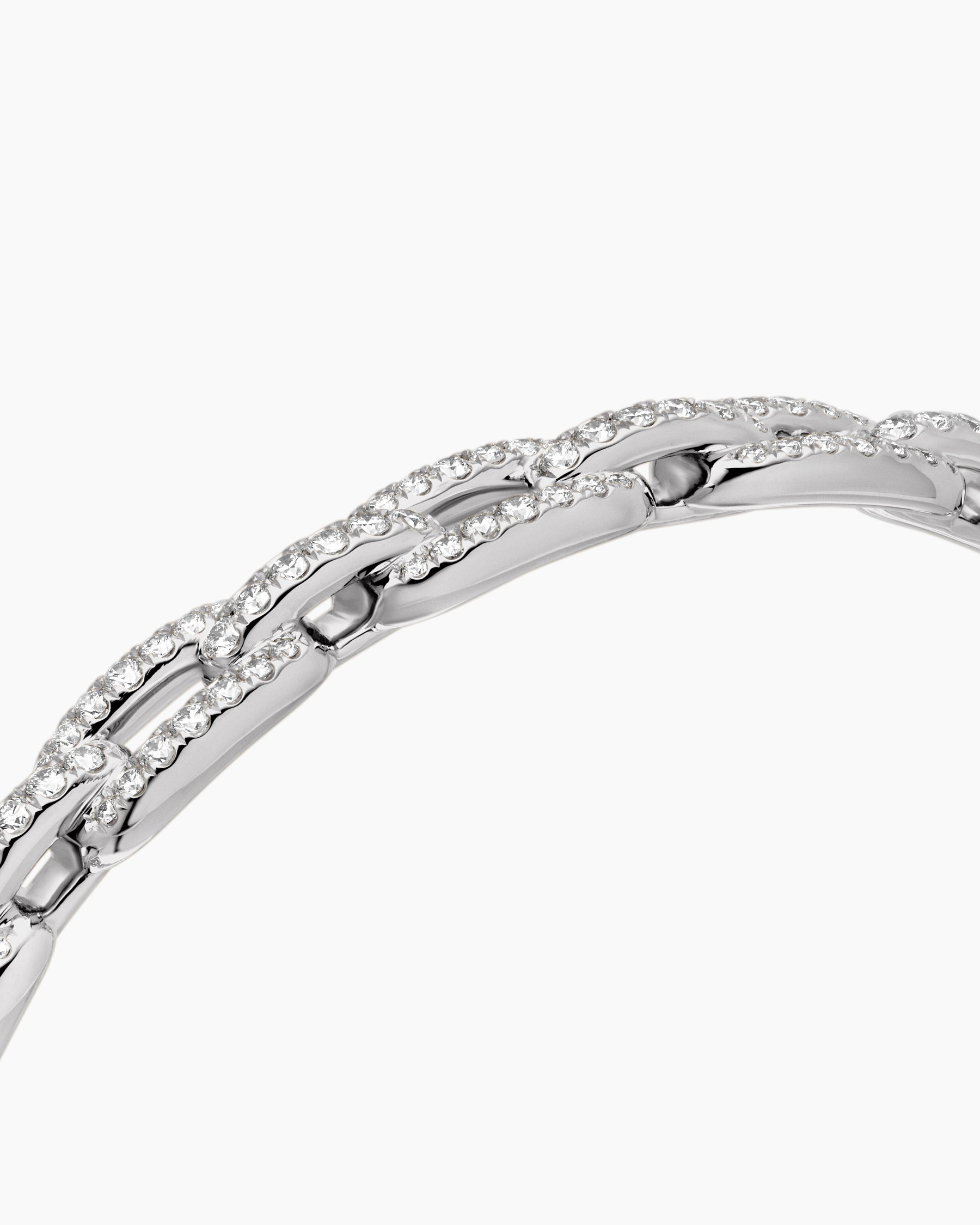 Stax Chain Link Bracelet in 18K White Gold with Diamonds, 7mm - Image 5