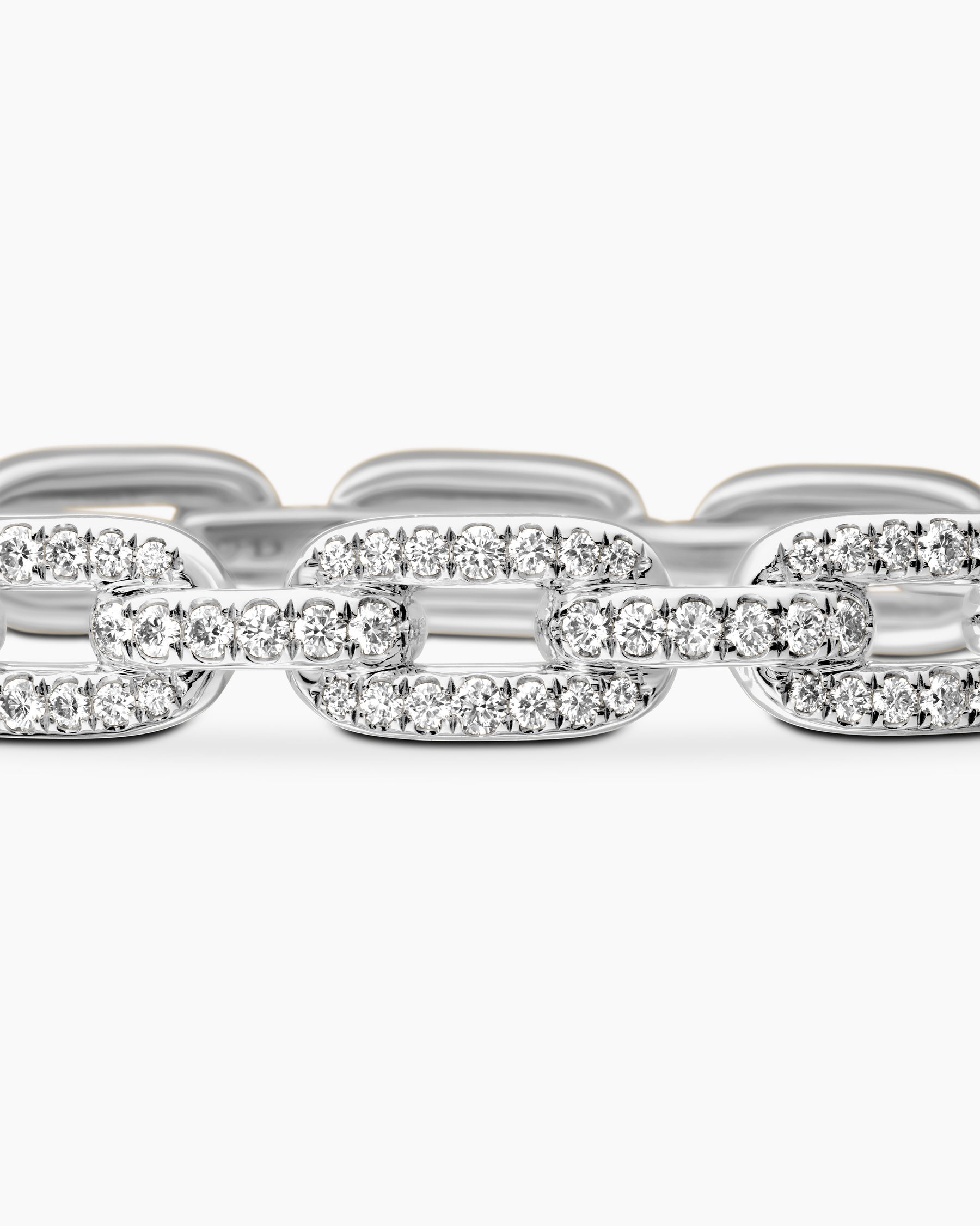 Stax Chain Link Bracelet in 18K White Gold with Diamonds, 7mm - Image 6