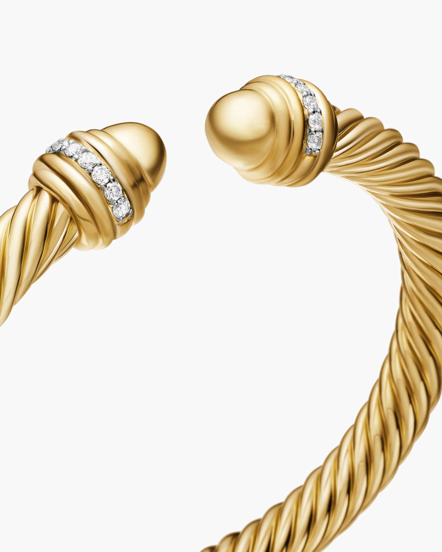 Classic Cablespira Bracelet in 18K Yellow Gold with Gold Domes and Diamonds, 7mm - Image 5