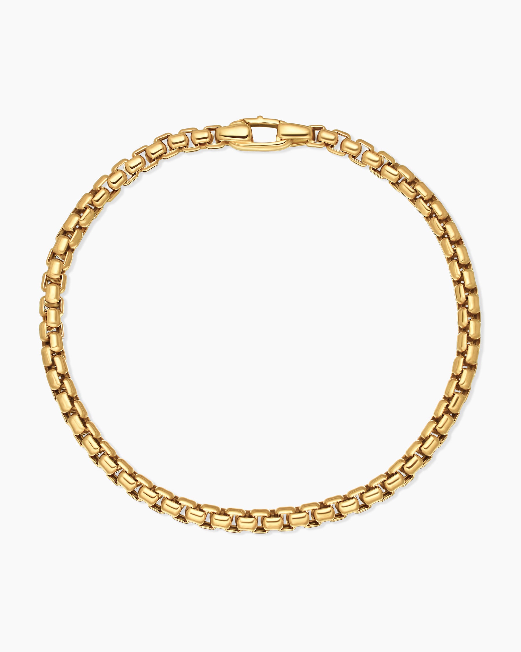 DY Bel Aire Box Chain Bracelet in 18K Yellow Gold, 4mm - Image 3