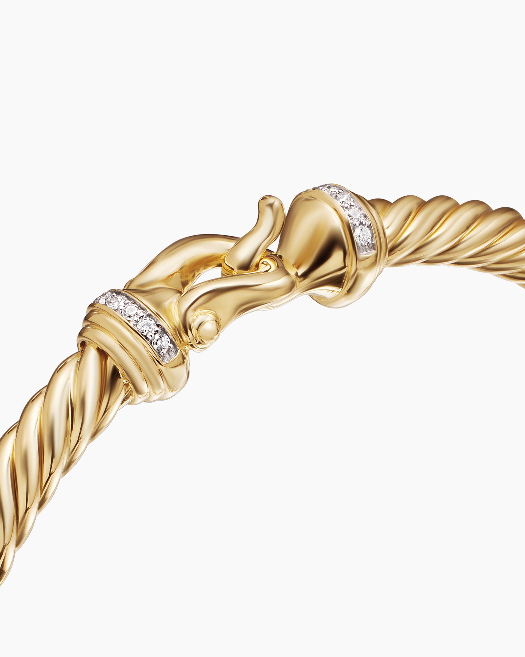 Buckle Cablespira Bracelet in 18K Yellow Gold with Diamonds, 5mm - Image 5