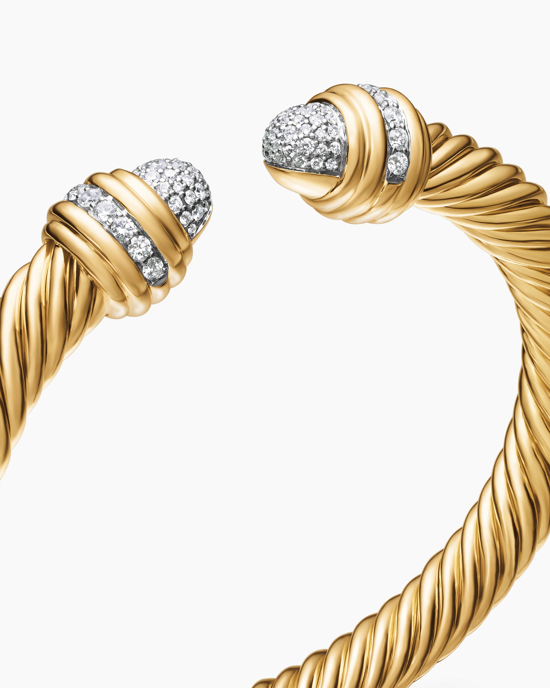 Classic Cablespira Bracelet in 18K Yellow Gold with Diamonds, 7mm - Image 5