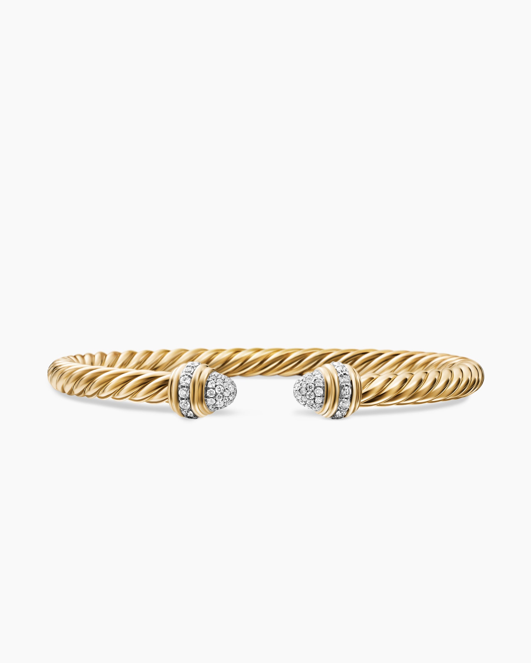 Classic Cablespira Bracelet in 18K Yellow Gold with Diamonds, 5mm