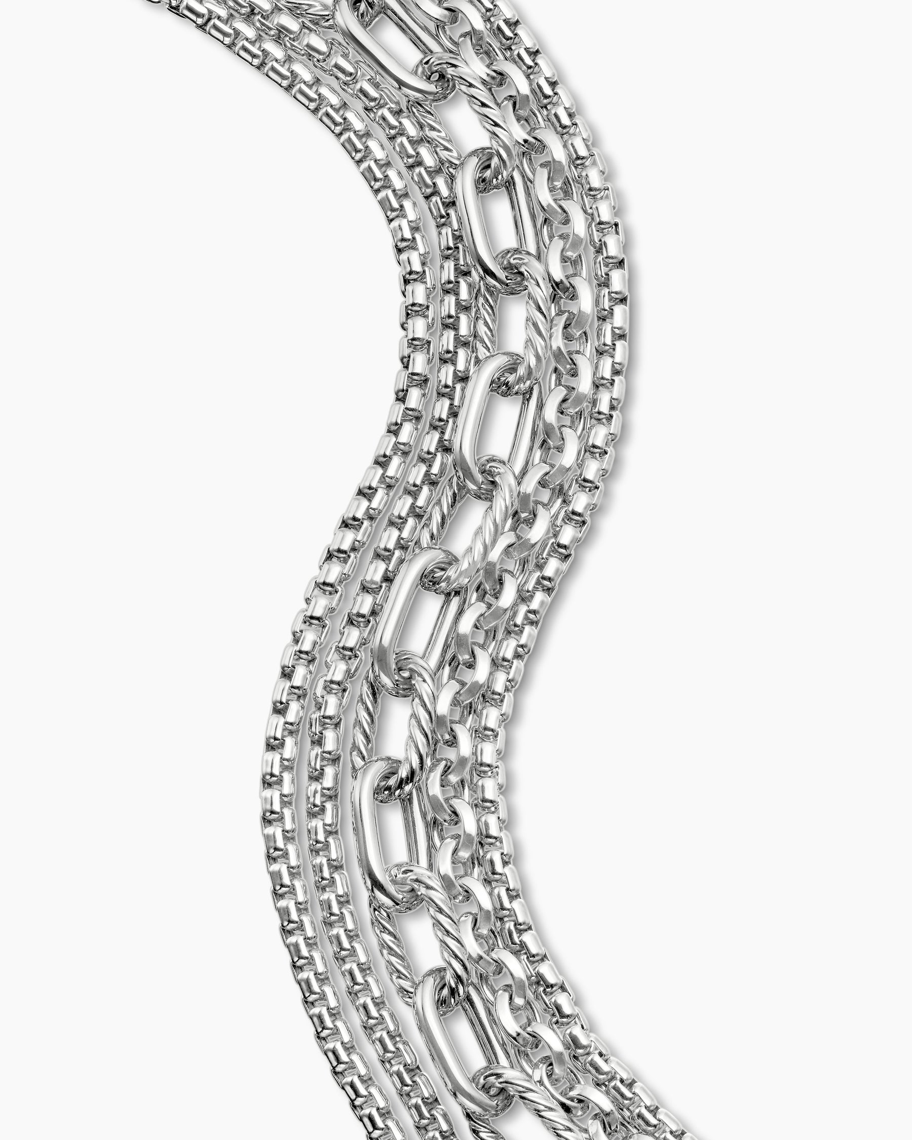 Multi Row Chain Bracelet in Sterling Silver, 29mm - Image 5