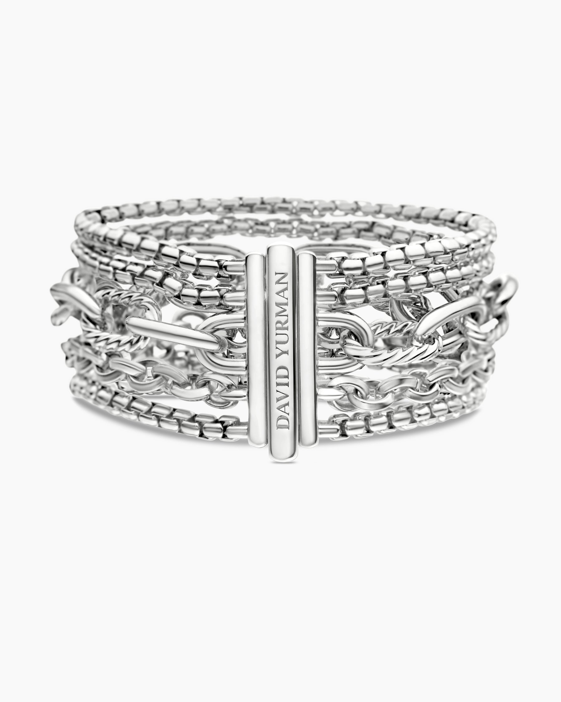 Multi Row Chain Bracelet in Sterling Silver, 29mm - Image 6