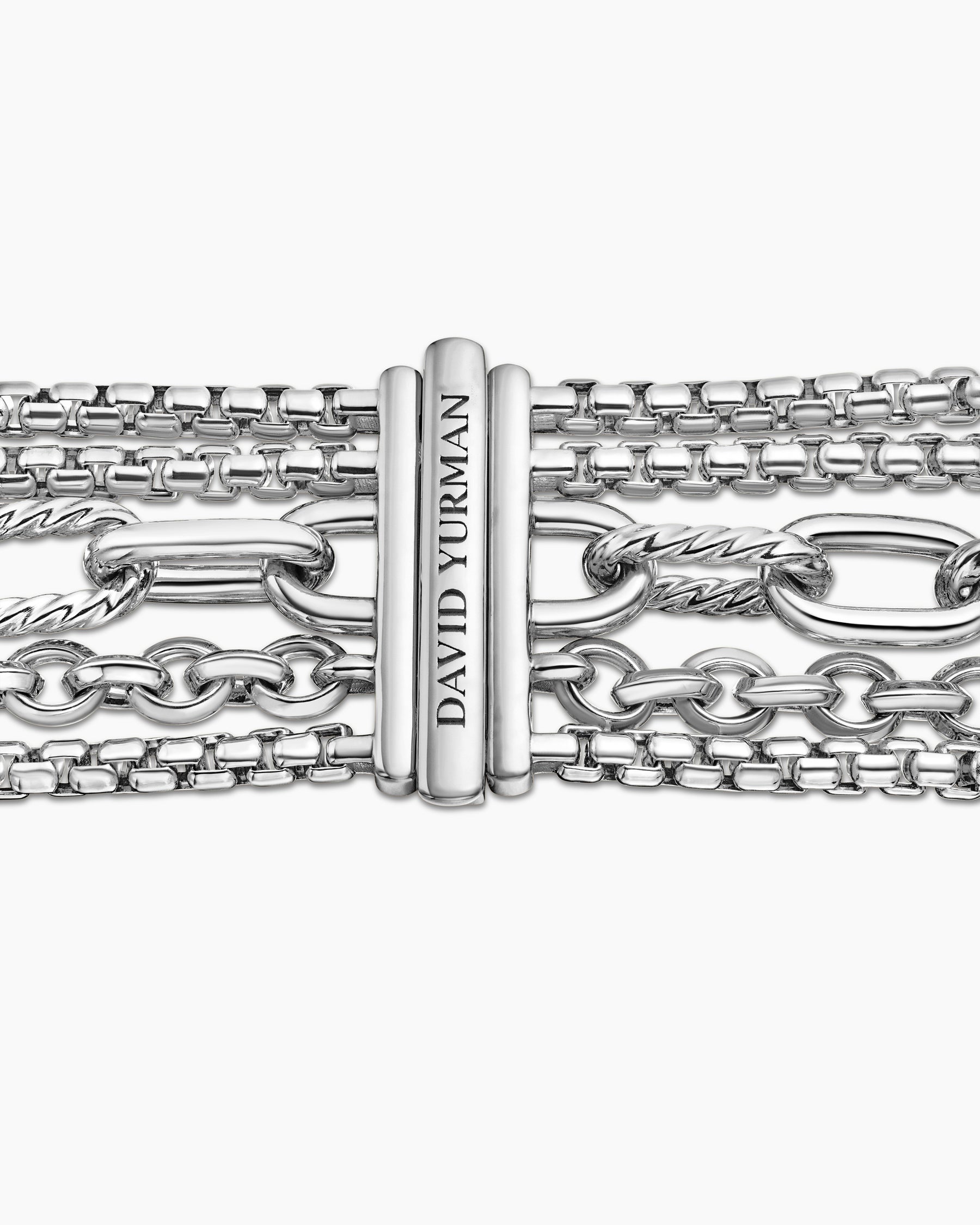 Multi Row Chain Bracelet in Sterling Silver, 29mm - Image 7