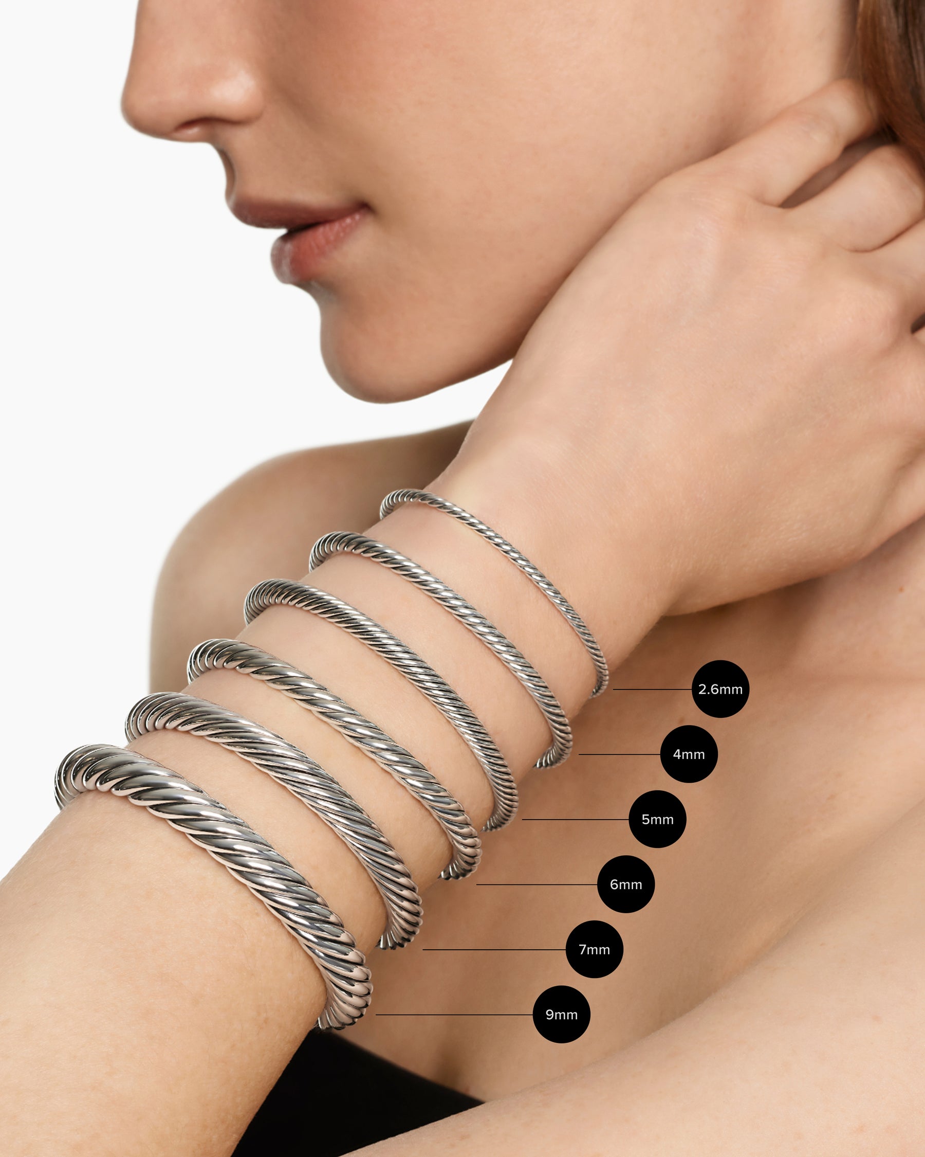 Classic Cable Bracelet in Sterling Silver with Pearls and Diamonds, 4mm - Image 8