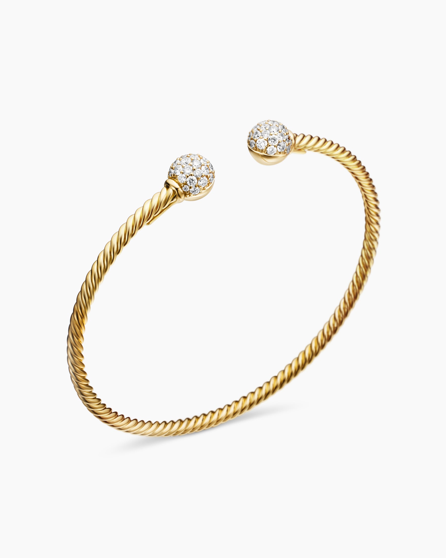 Solari Cablespira Bracelet in 18K Yellow Gold with Diamonds, 2.6mm - Image 3