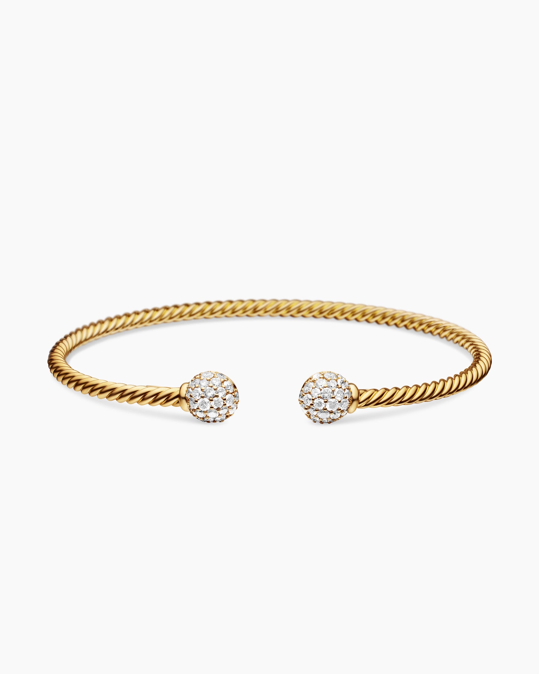 Solari Cablespira Bracelet in 18K Yellow Gold with Diamonds, 2.6mm - Image 4