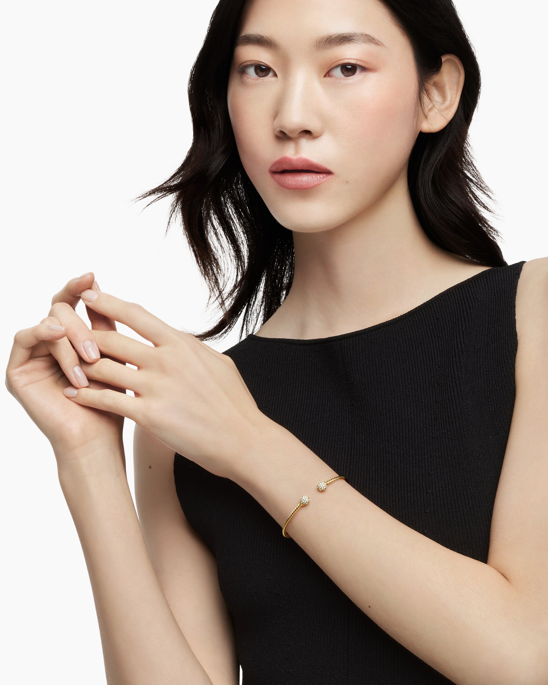 Alternative view of Solari Cablespira Bracelet in 18K Yellow Gold with Diamonds, 2.6mm
