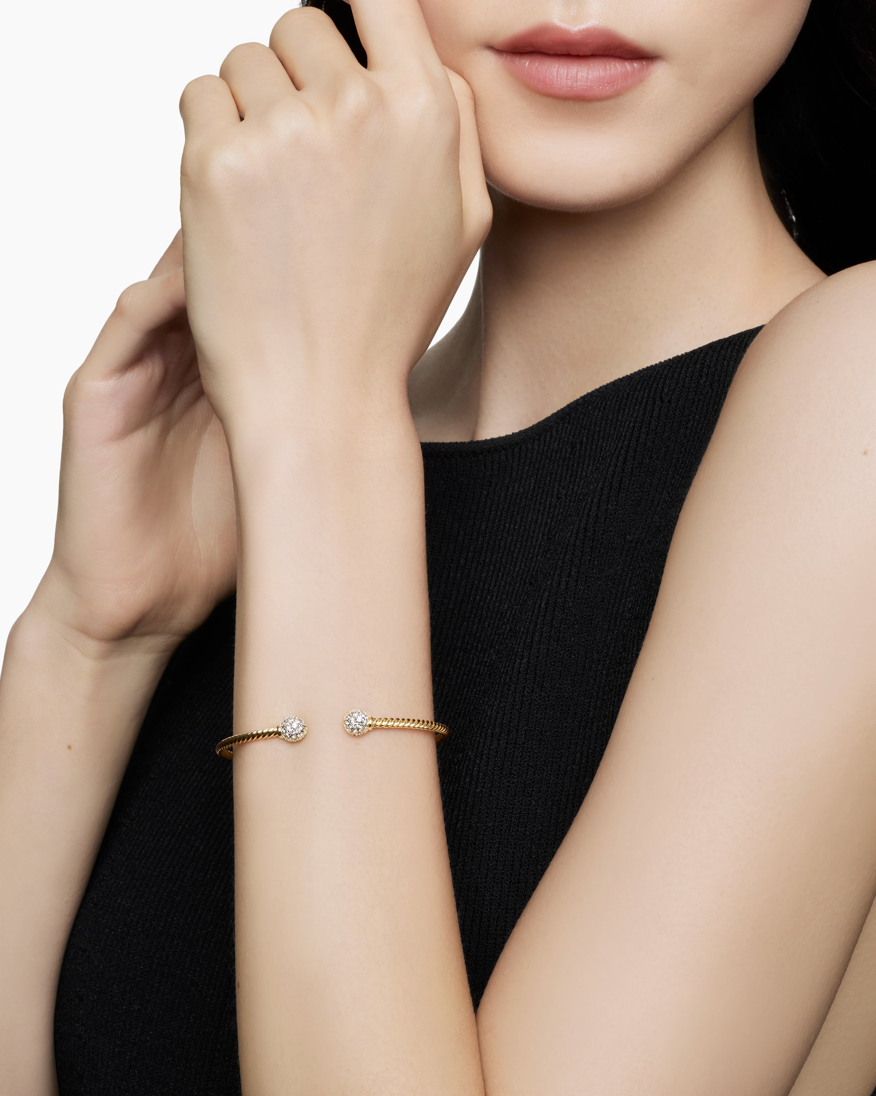 Solari Cablespira Bracelet in 18K Yellow Gold with Diamonds, 2.6mm - Image 7