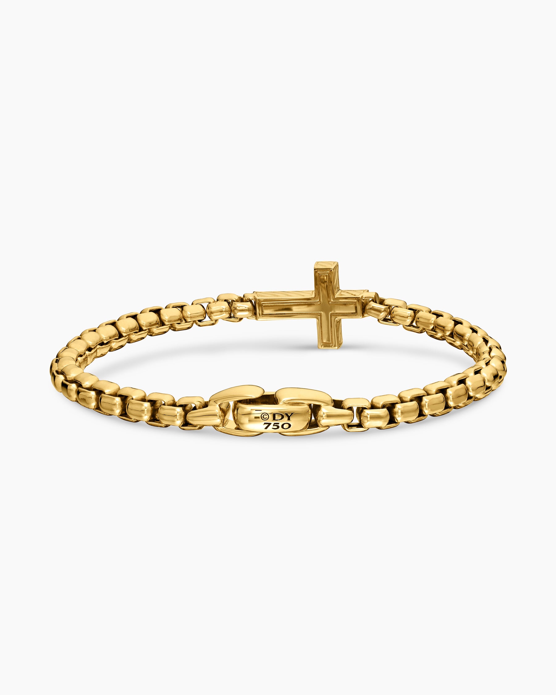 Cross Station Bracelet in 18K Yellow Gold with Diamonds, 5mm - Image 5