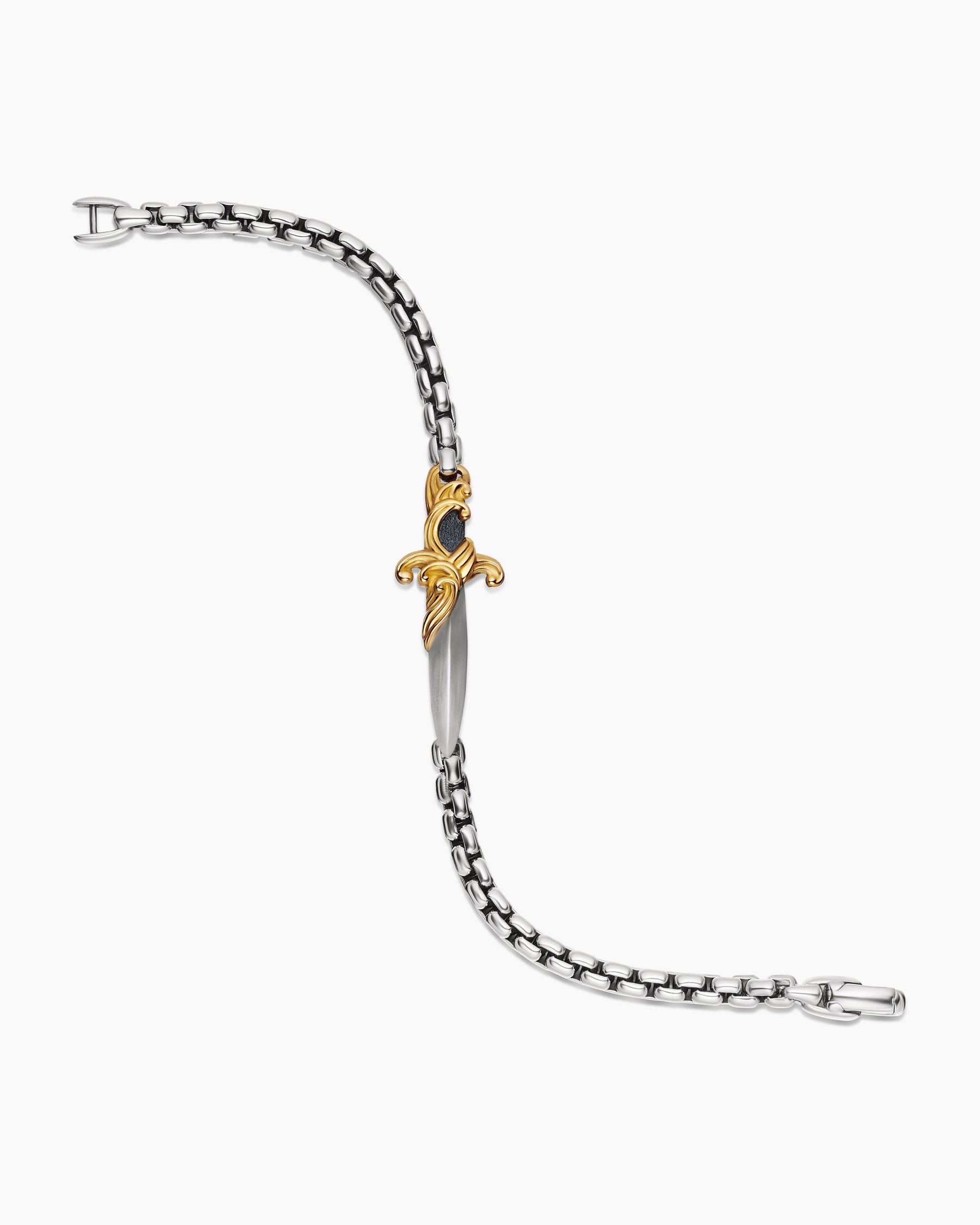 Waves Dagger Bracelet in Sterling Silver with 18K Yellow Gold, 5mm - Image 4