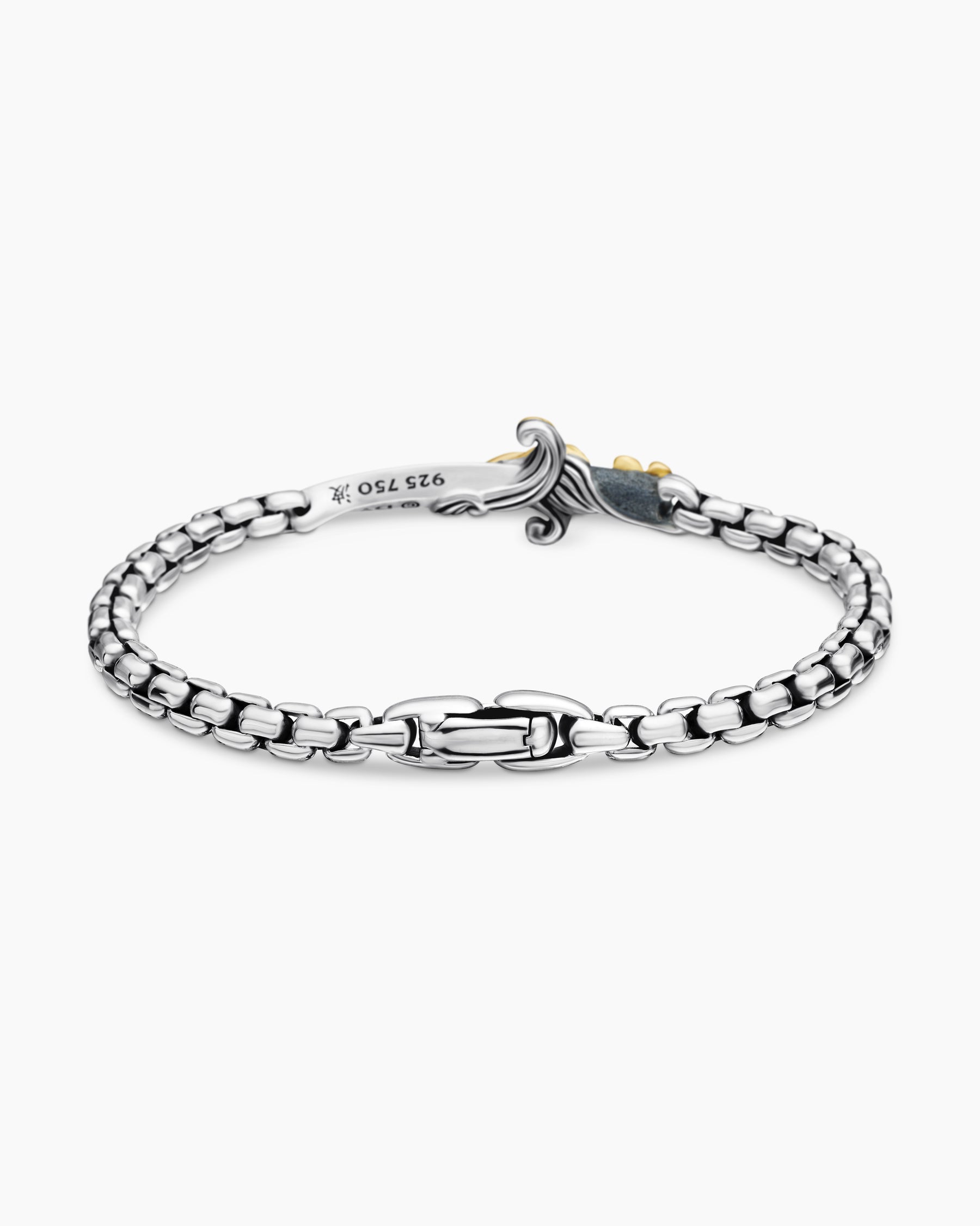 Waves Dagger Bracelet in Sterling Silver with 18K Yellow Gold, 5mm - Image 5