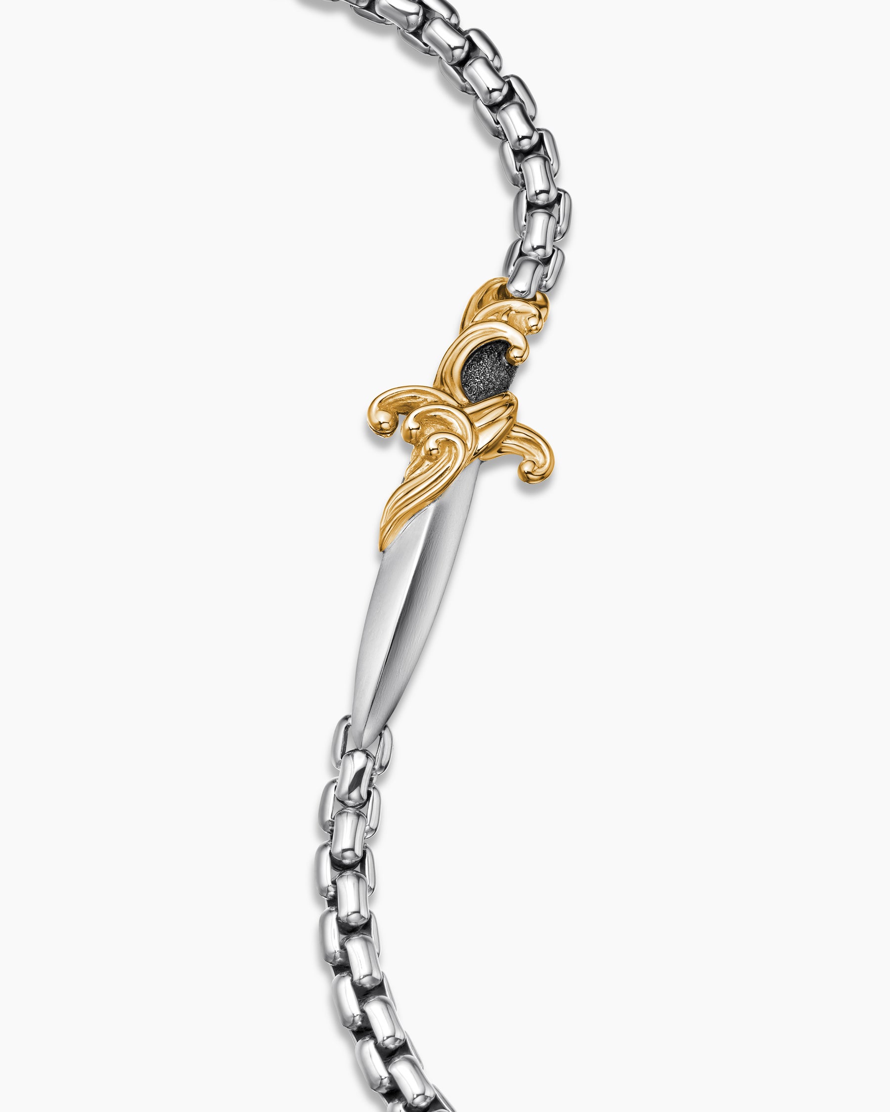 Waves Dagger Bracelet in Sterling Silver with 18K Yellow Gold, 5mm - Image 6