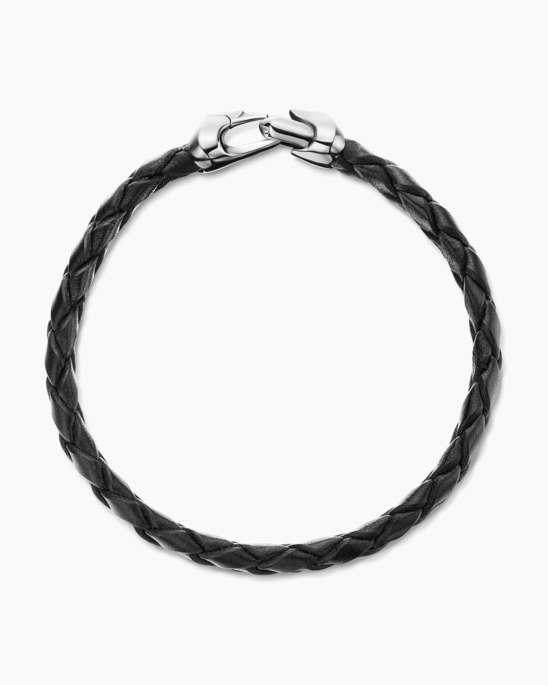 Armory Bracelet in Black Leather with Sterling Silver, 10.7mm - Image 3