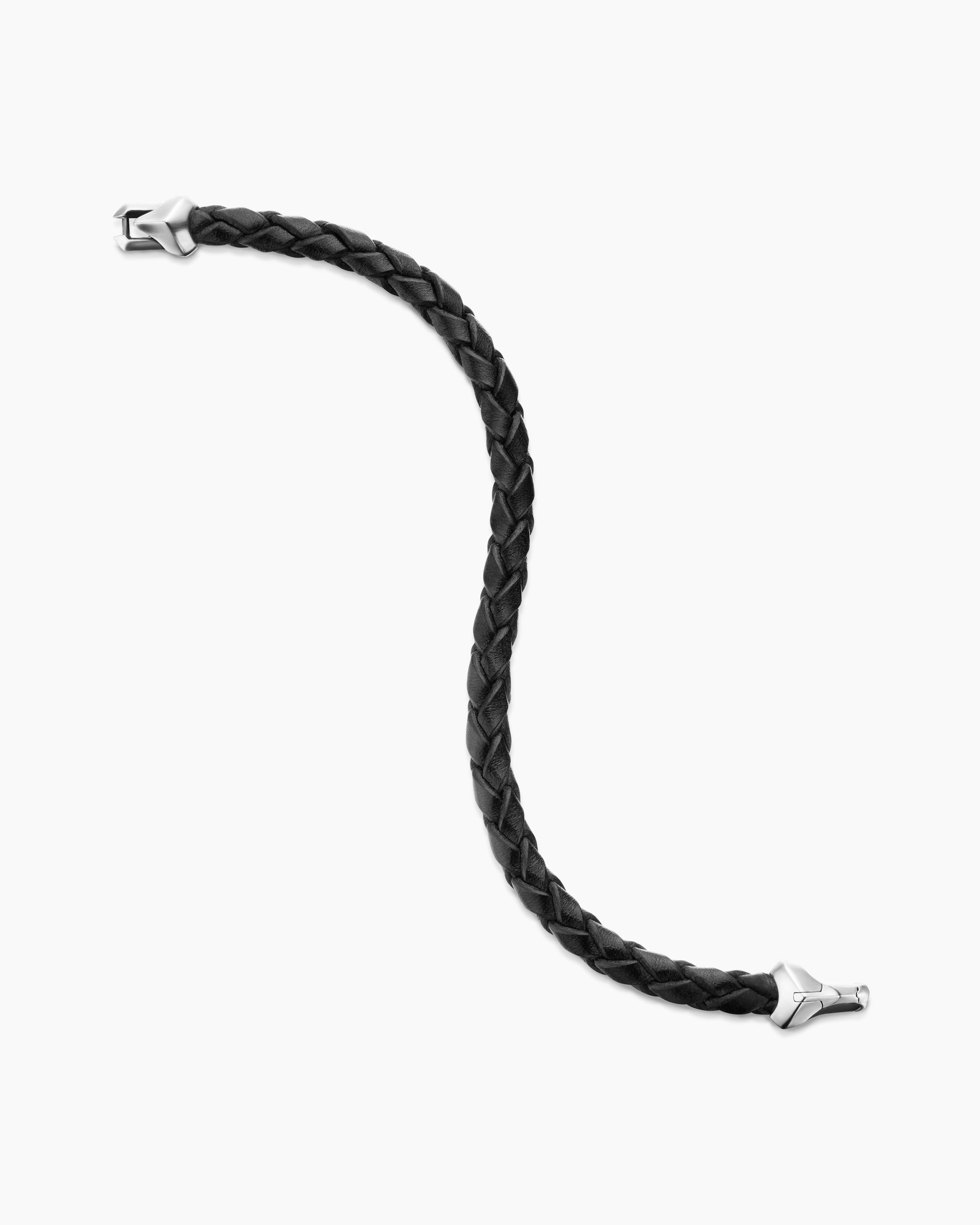 Armory Bracelet in Black Leather with Sterling Silver, 10.7mm - Image 4
