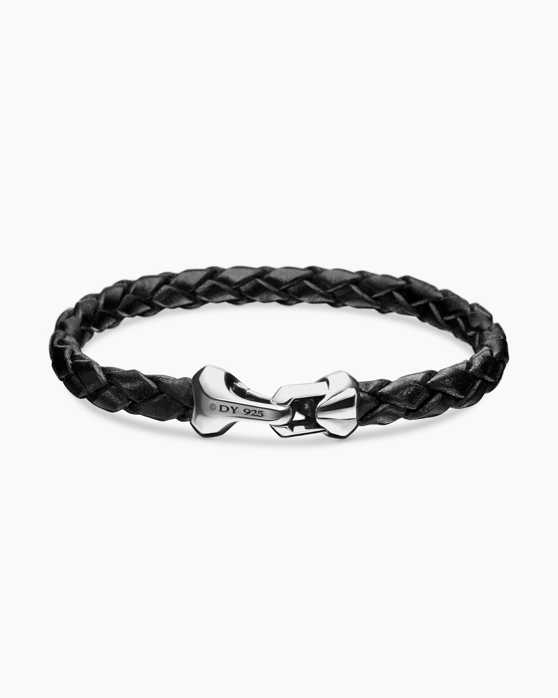 Armory Bracelet in Black Leather with Sterling Silver, 10.7mm - Image 5