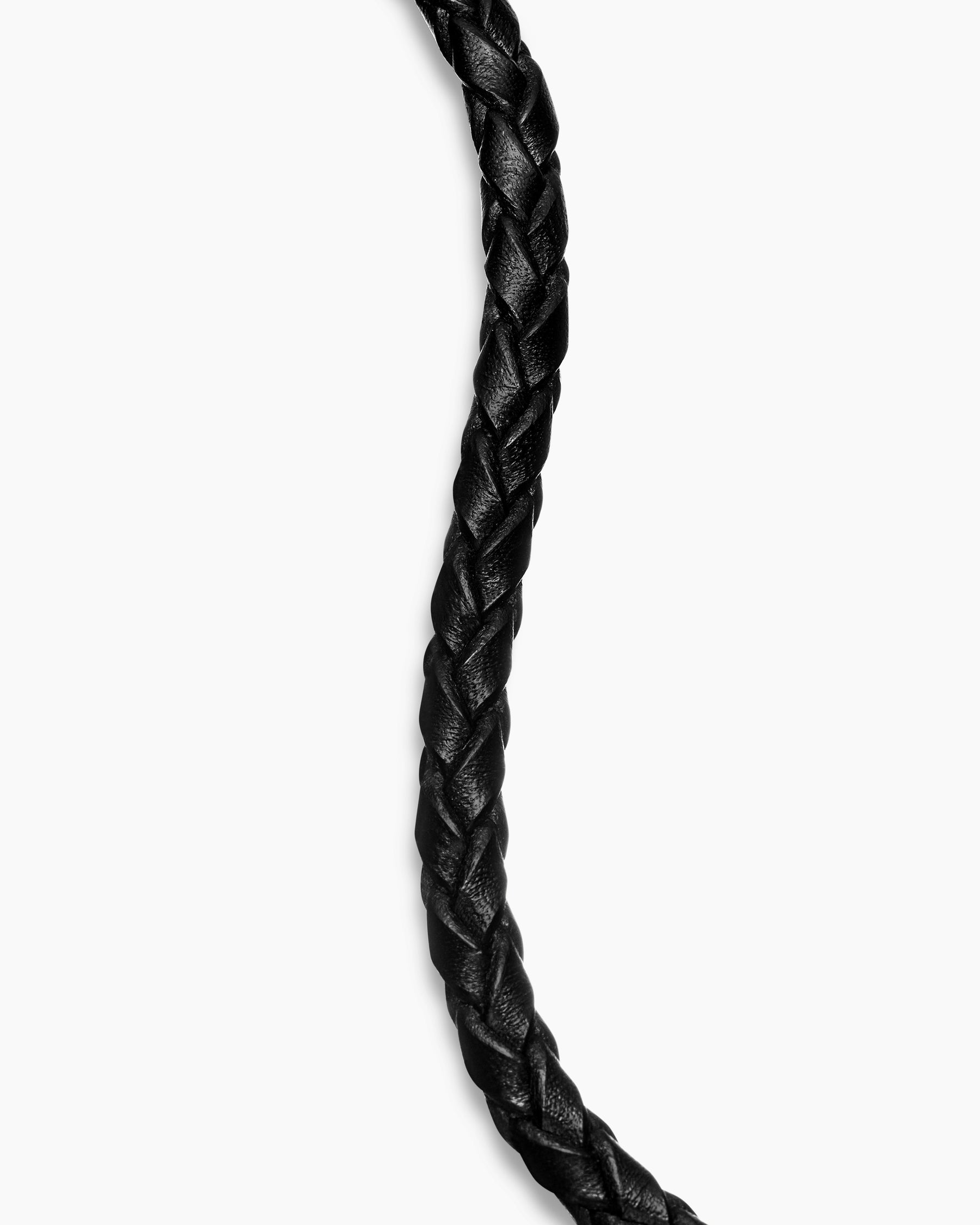 Armory Bracelet in Black Leather with Sterling Silver, 10.7mm - Image 6