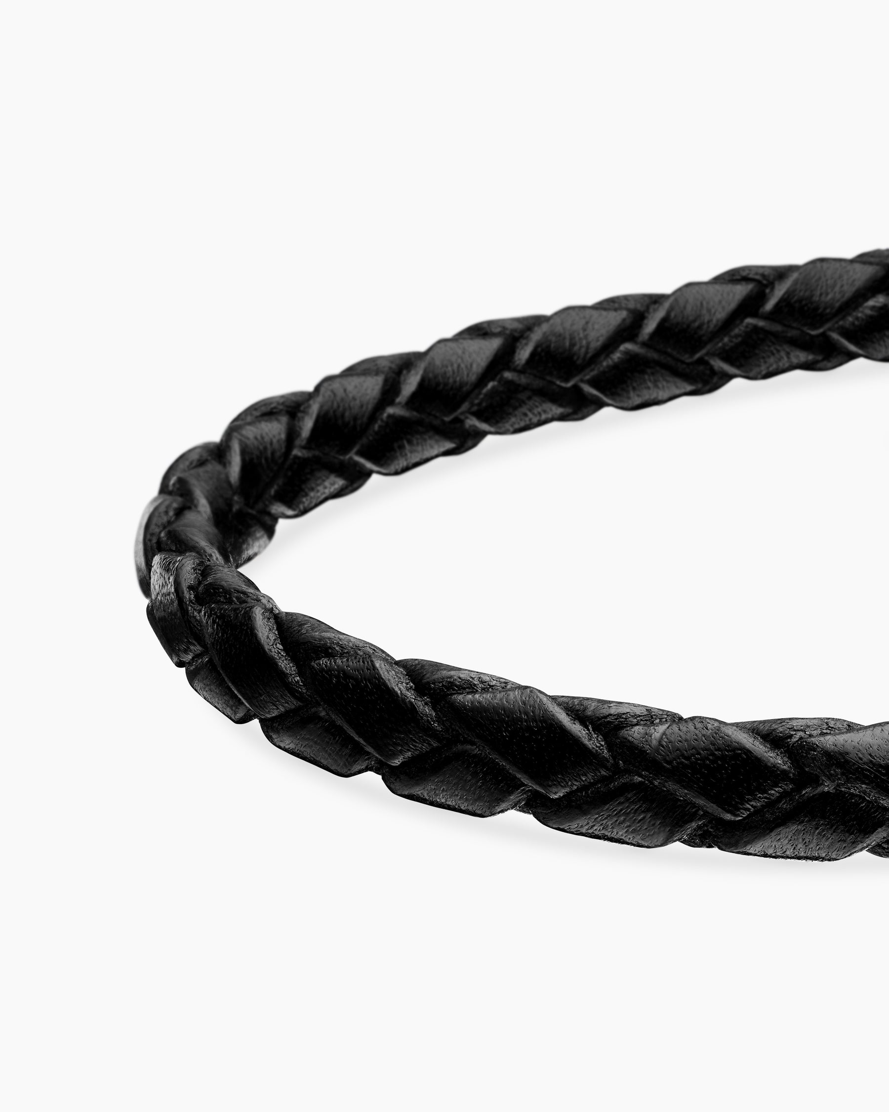 Armory Bracelet in Black Leather with Sterling Silver, 10.7mm - Image 7
