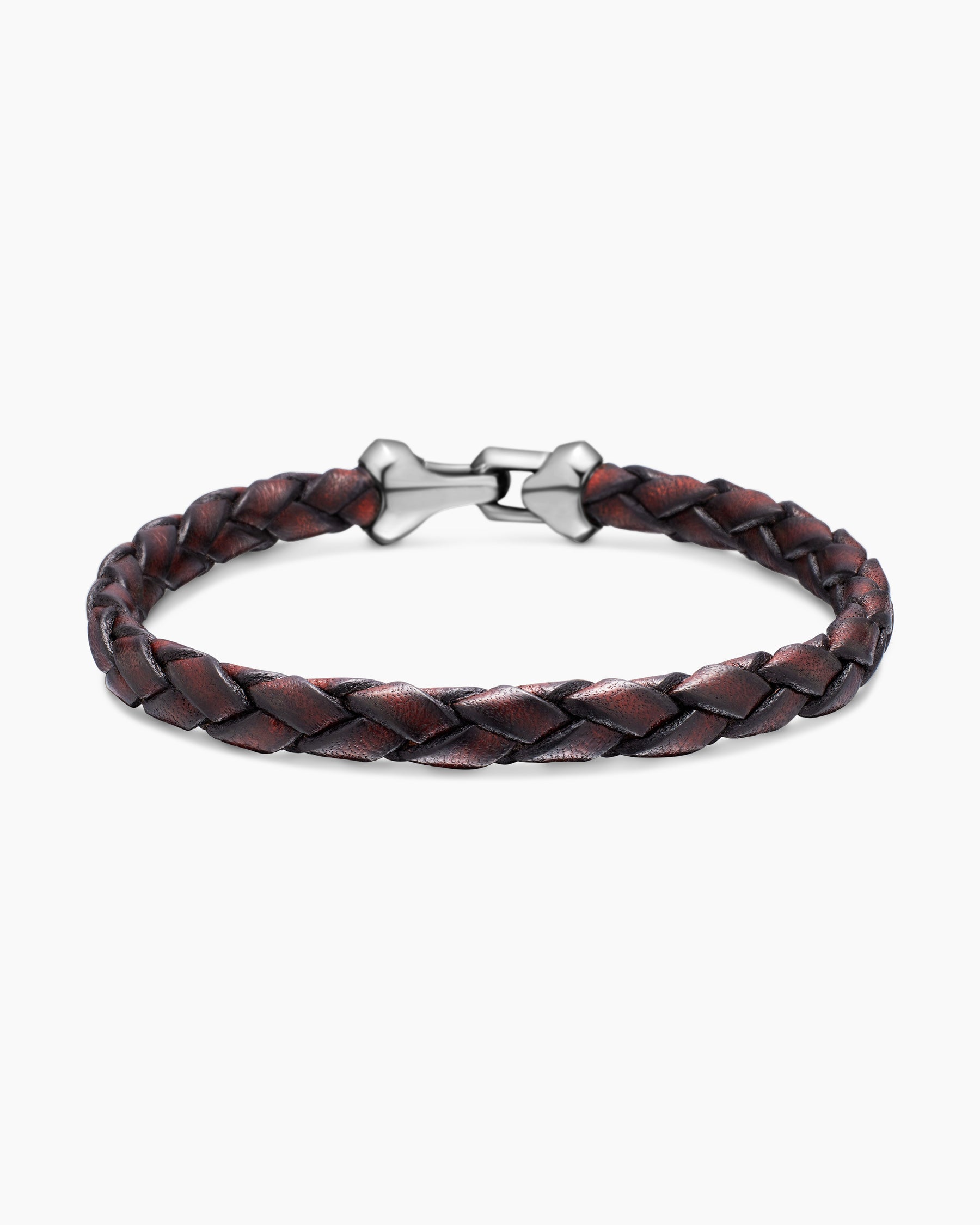 Armory Bracelet in Brown Leather with Sterling Silver, 10.7mm