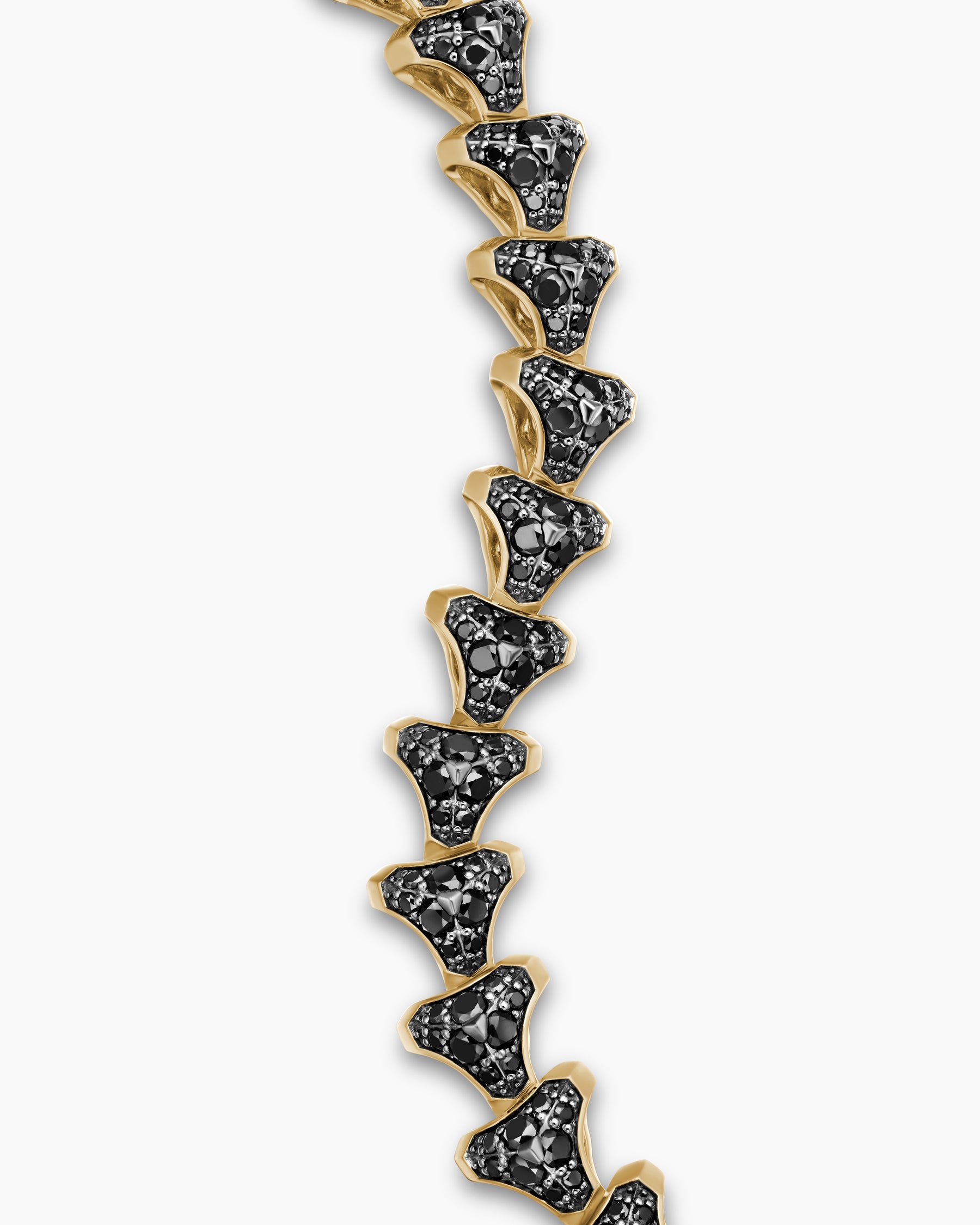 Armory Link Bracelet in 18K Yellow Gold with Black Diamonds, 9.5mm - Image 5