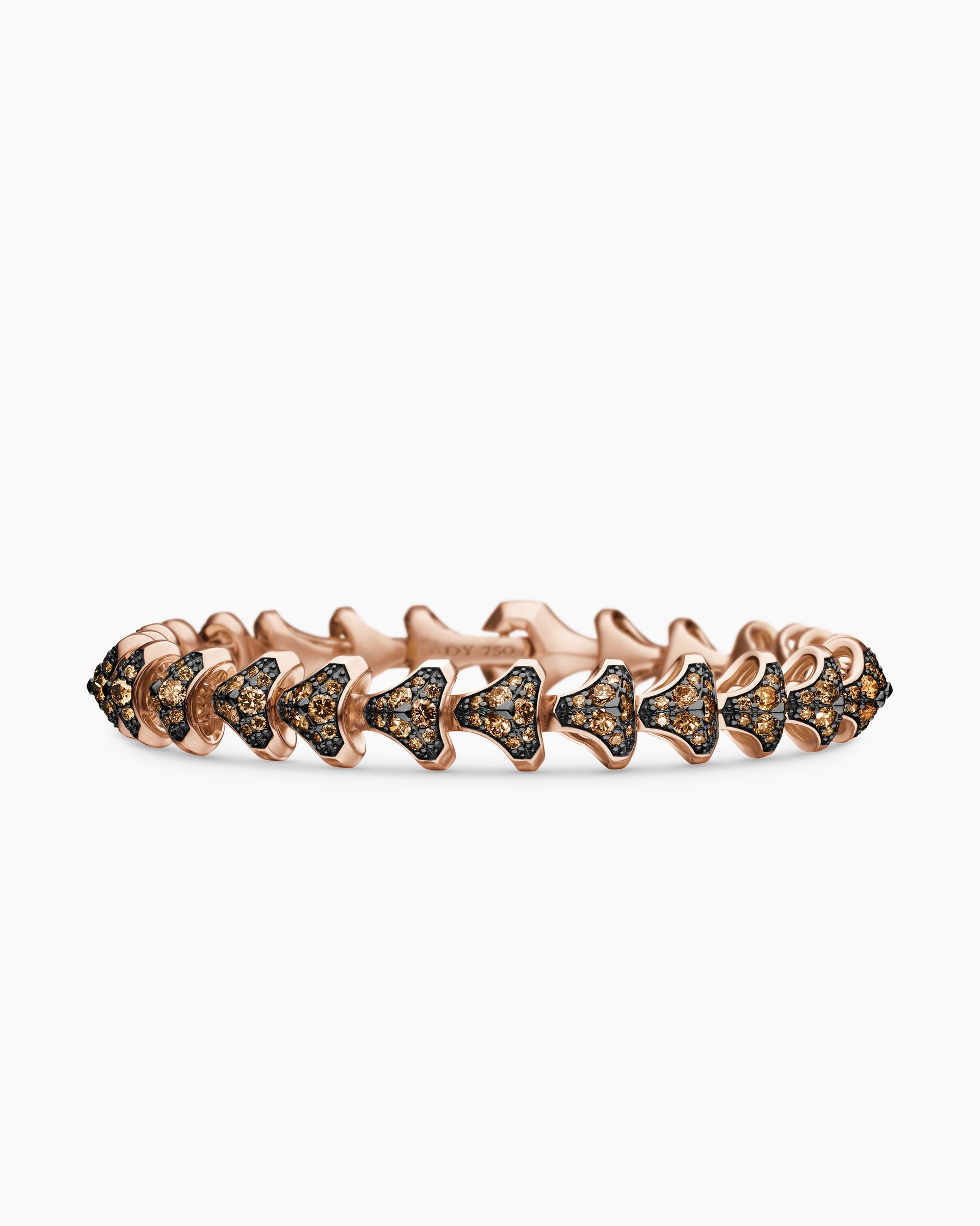Armory Link Bracelet in 18K Rose Gold with Cognac Diamonds, 9.5mm