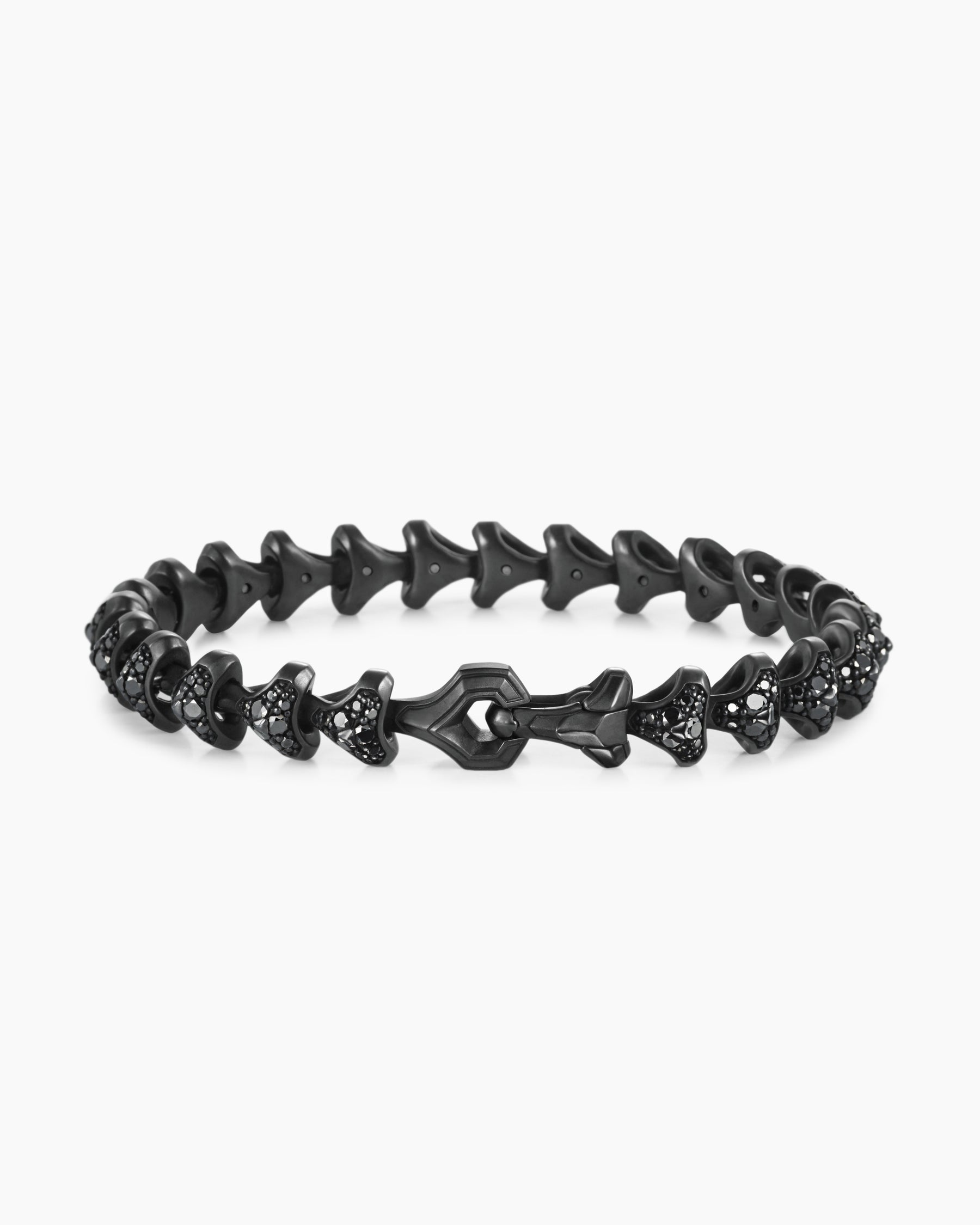 Armory Link Bracelet in Black Titanium with Black Diamonds, 9.5mm - Image 4
