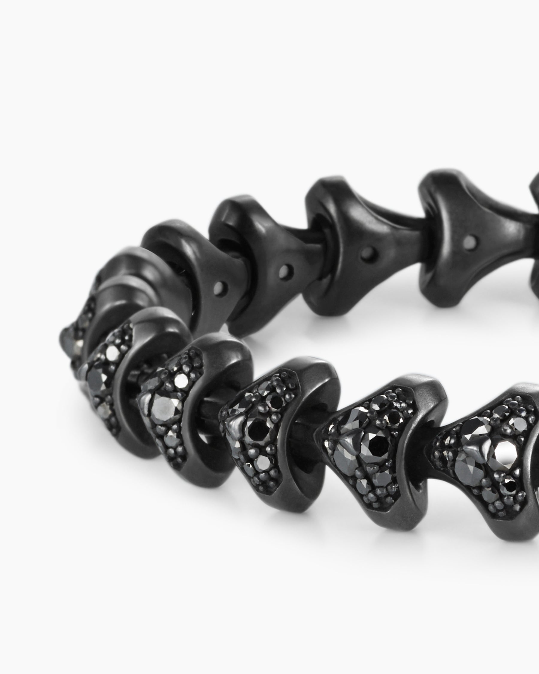 Armory Link Bracelet in Black Titanium with Black Diamonds, 9.5mm - Image 6